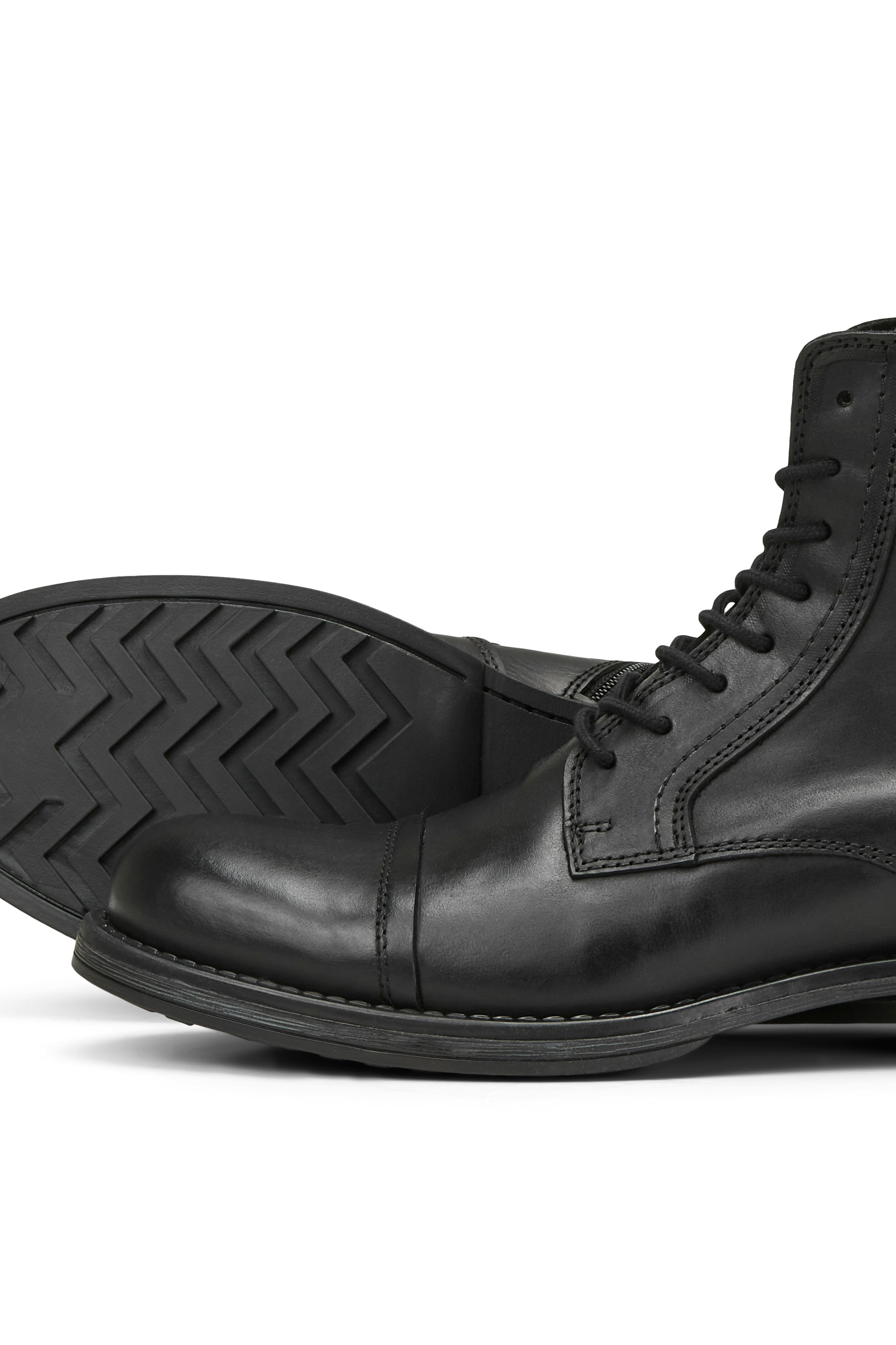 Jack jones black leather shoe badrhino