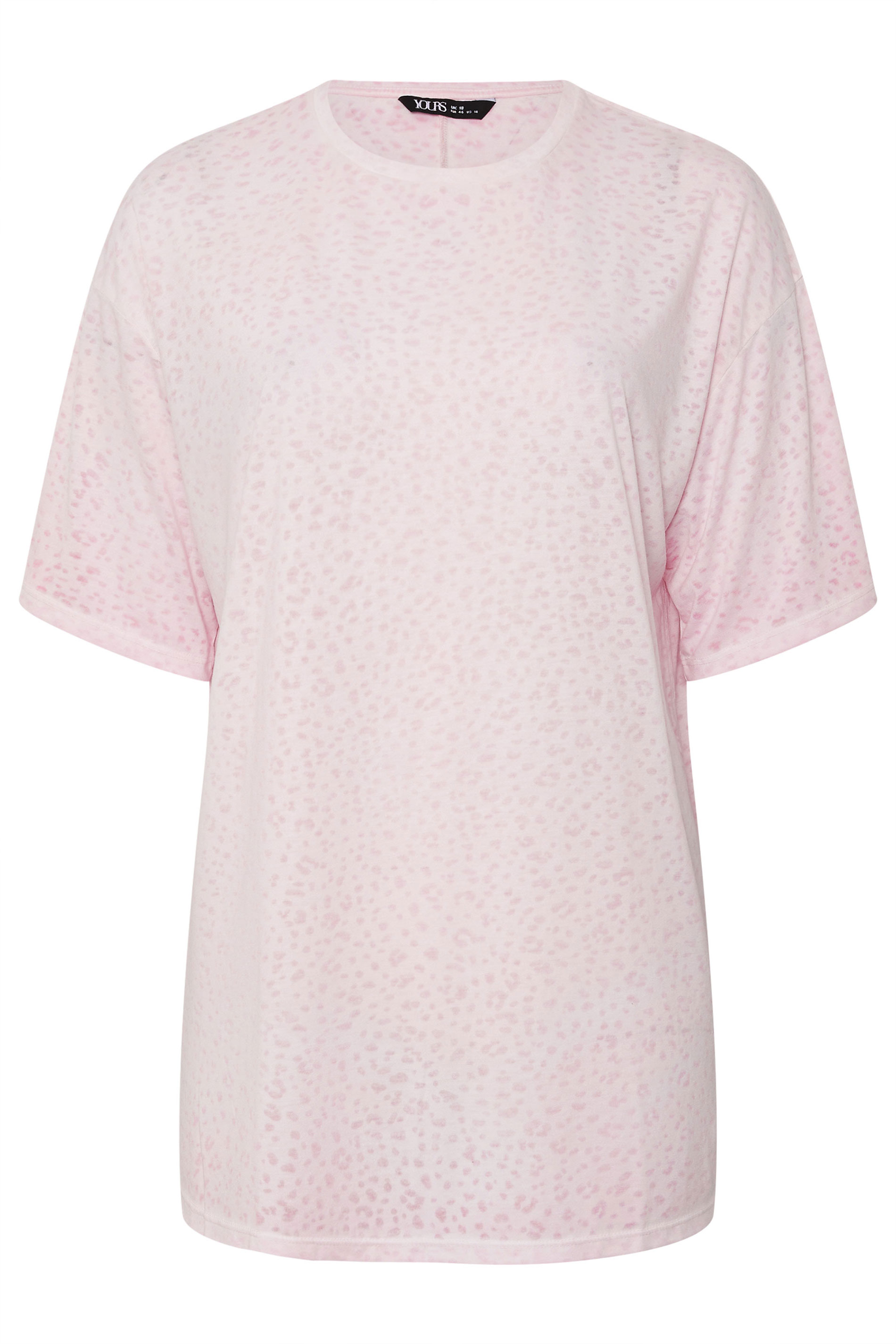 YOURS Plus Size Pink Animal Burnout T-Shirt | Yours Clothing 5