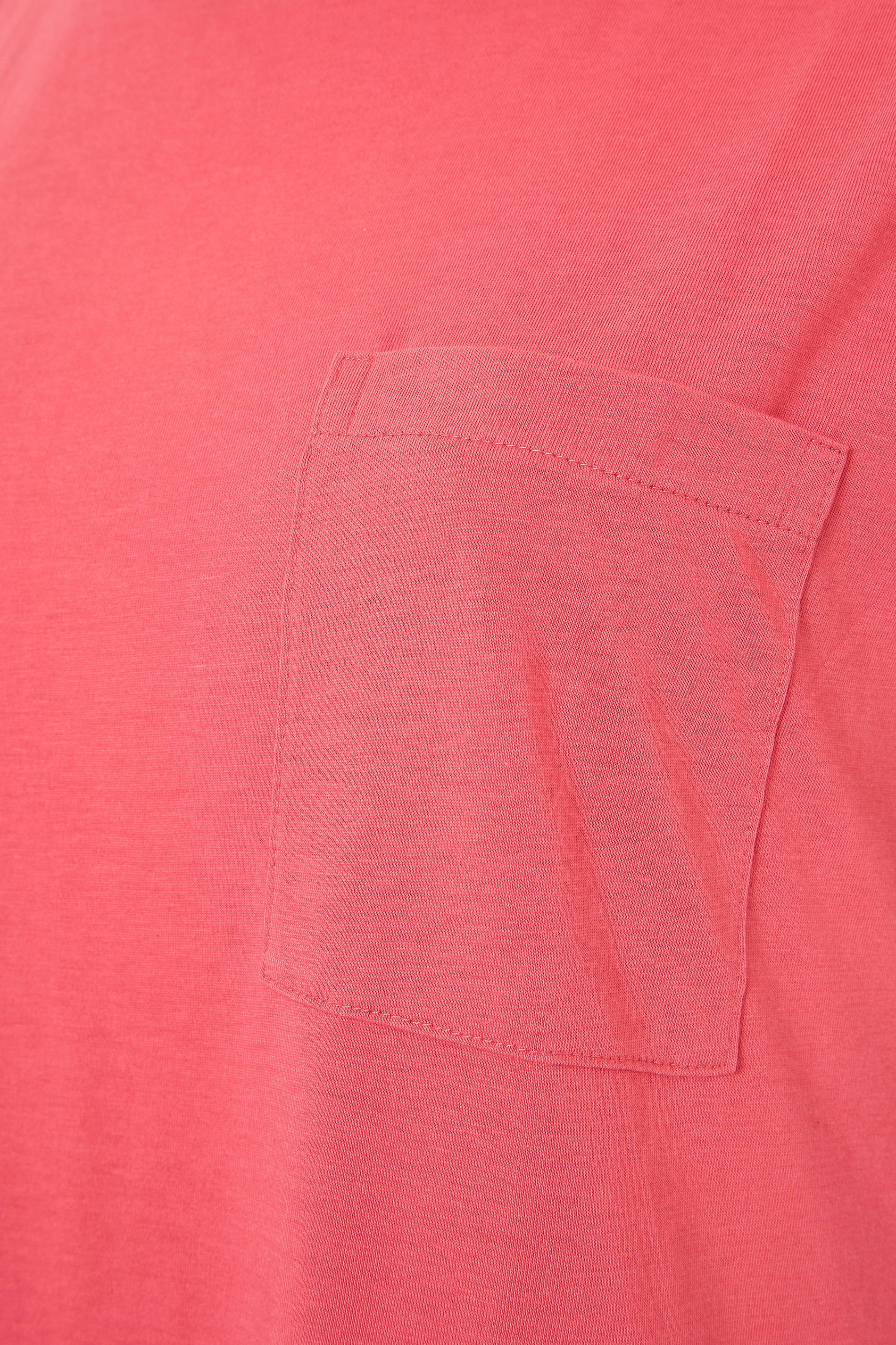 Grande taille  Tops Grande taille  T-Shirts Basiques & Débardeurs | T-Shirt Rose Ourlet Plongeant à Poche - CQ08954