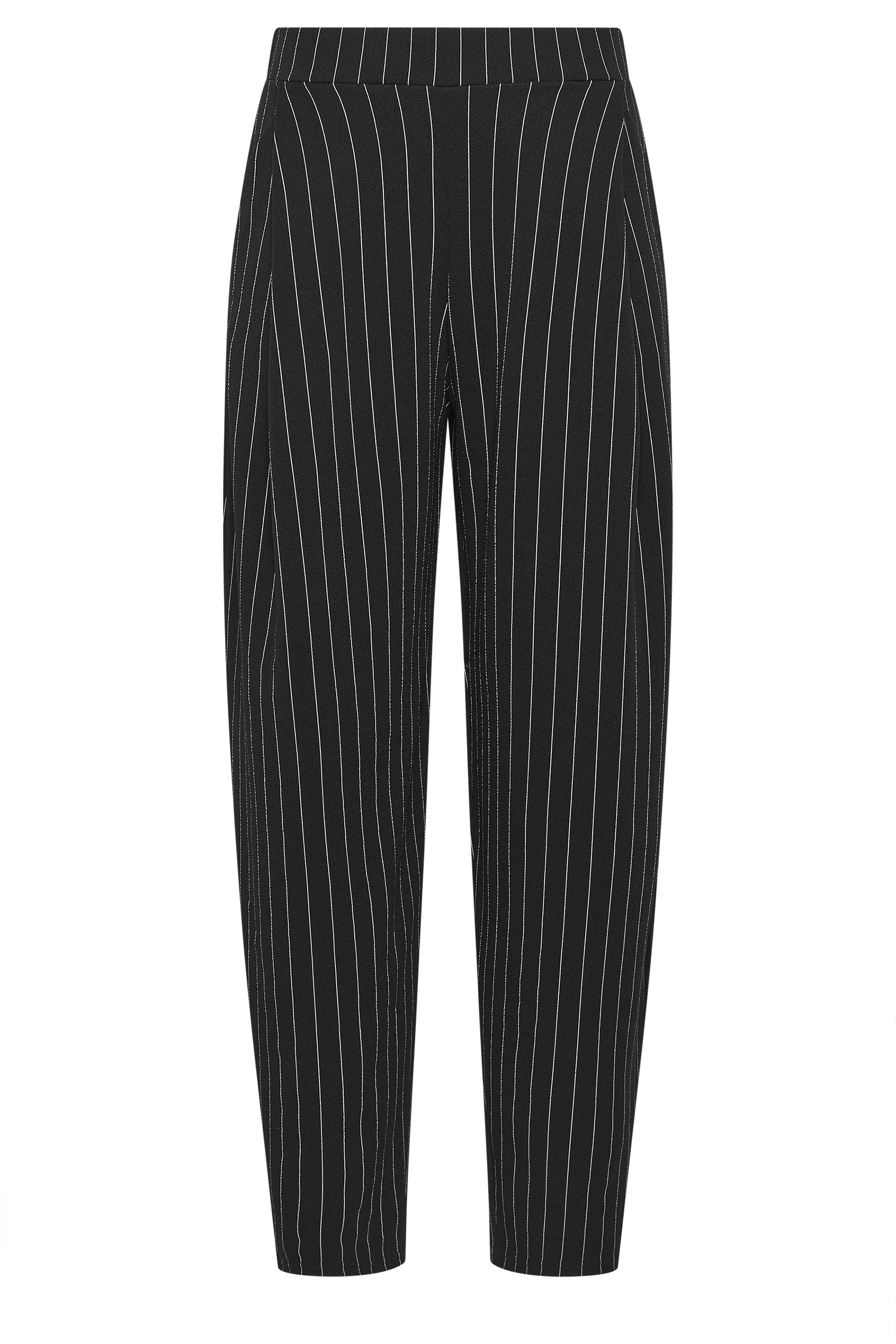 LTS Tall Women's Black Pinstripe Barrel Leg Trousers | Long Tall Sally 5