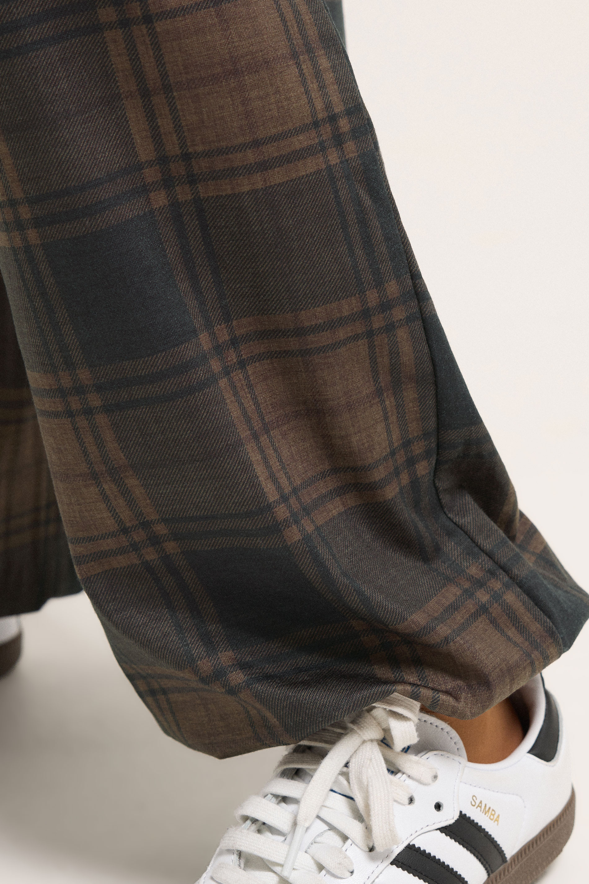 PixieGirl Petite Women's Brown Check Balloon Trousers | PixieGirl 4