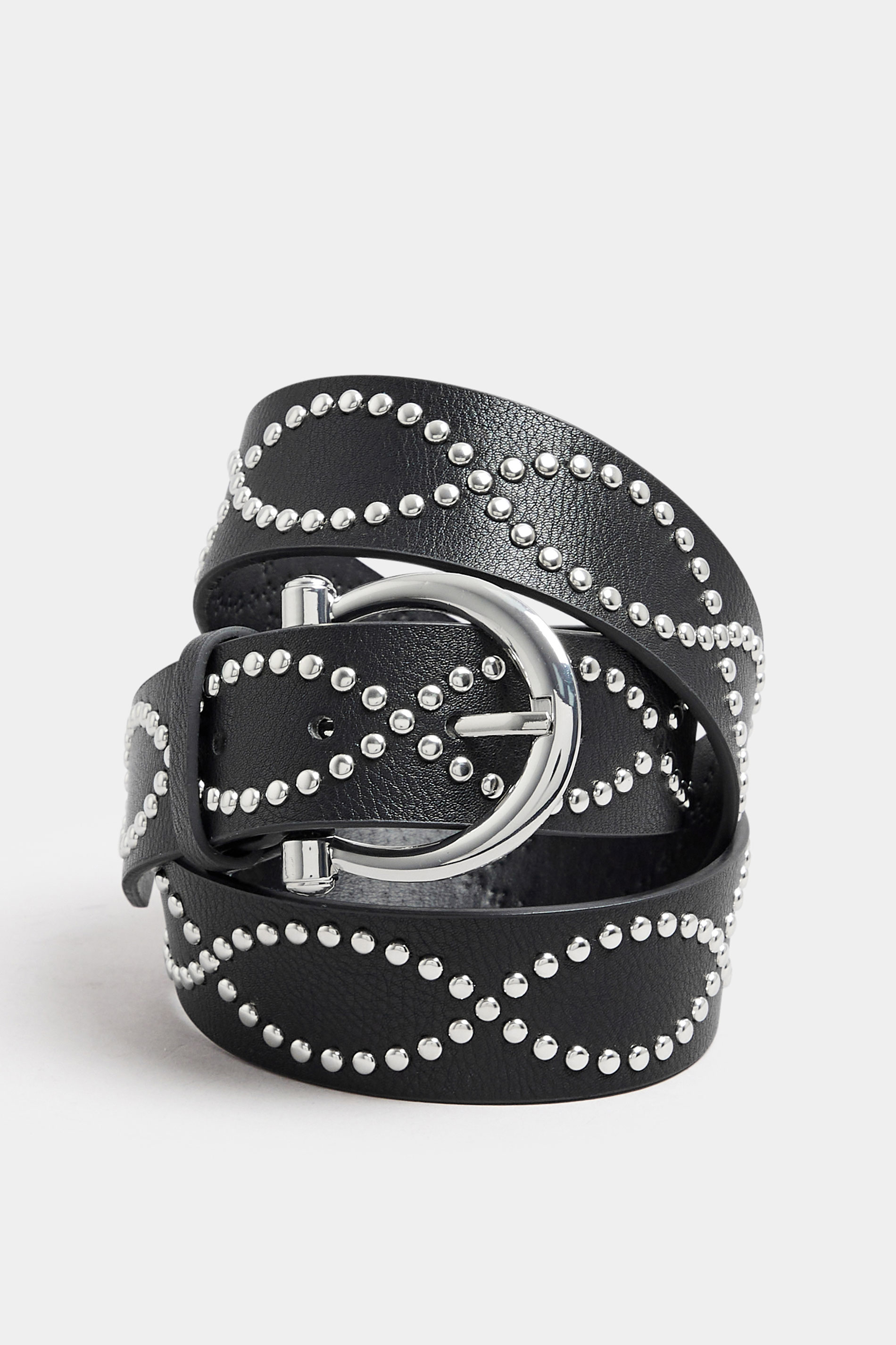 Silver Studded Jean Belt | Yours Clothing