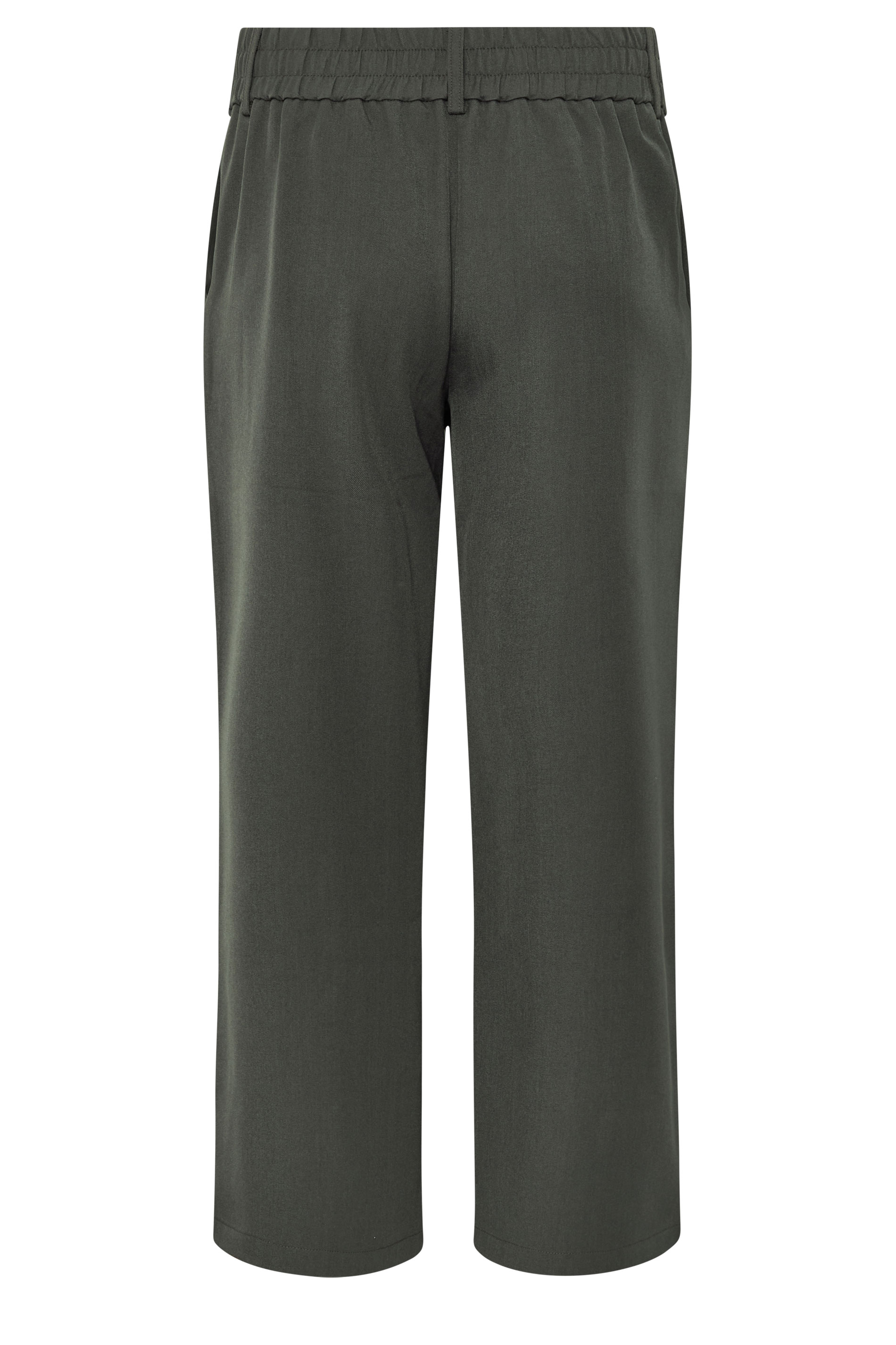 PixieGirl Petite Women's Dark Grey Button Tab Detail Wide Leg Trousers | PixieGirl 2