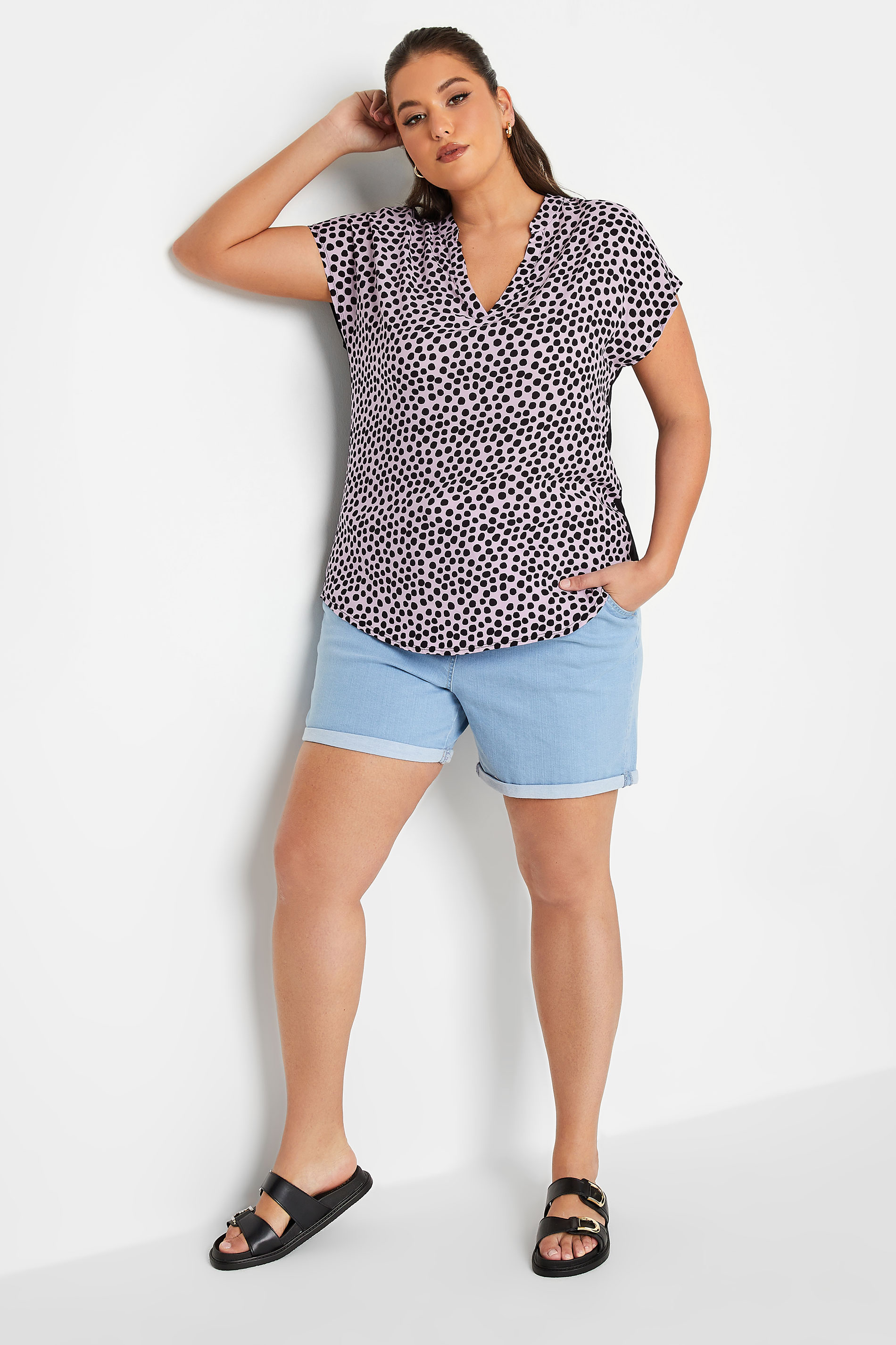 YOURS Curve Plus Size Lilac Purple Animal Print Blouse | Yours Clothing 2