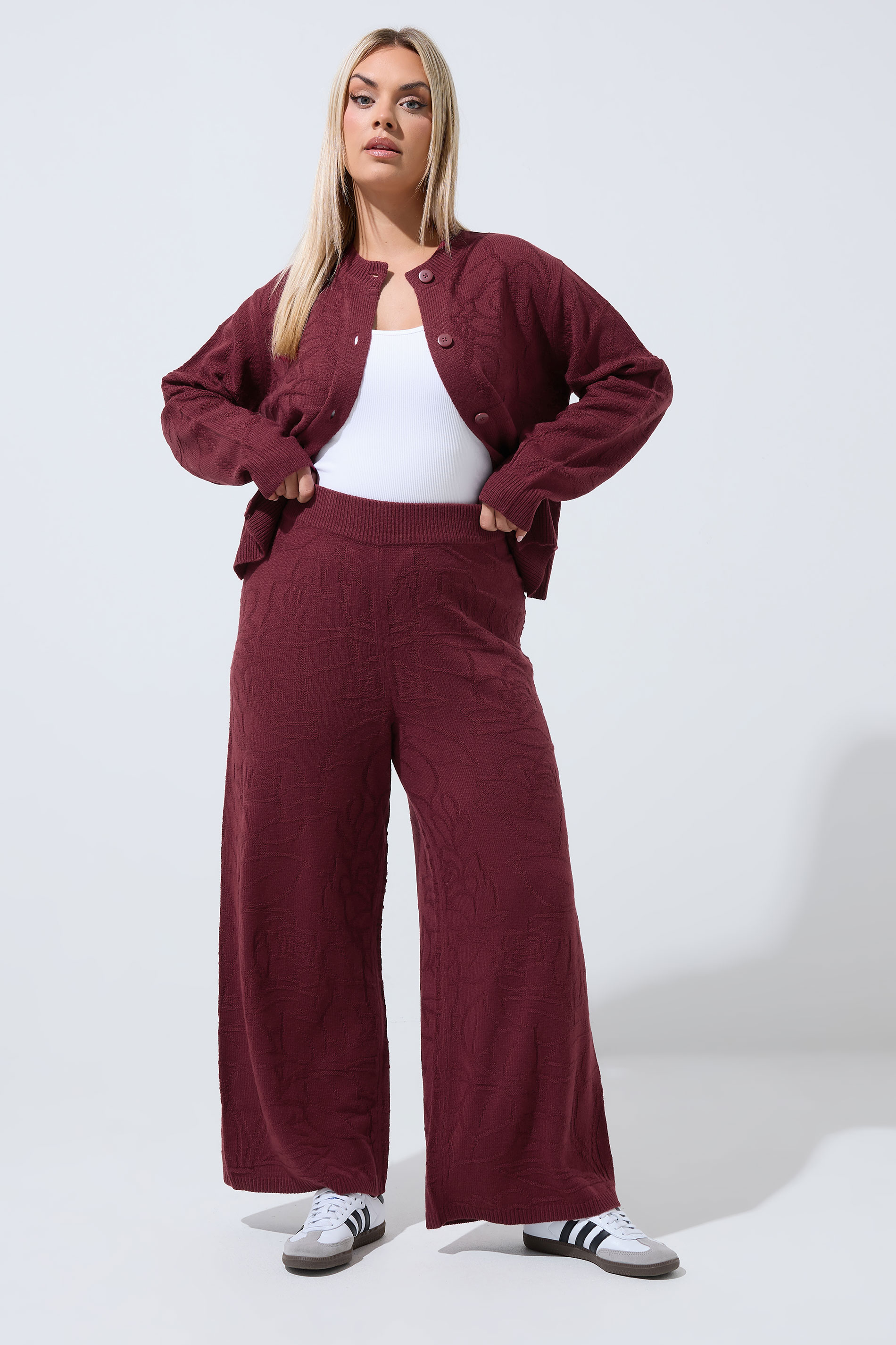 LIMITED COLLECTION Plus Size Red Rose Jacquard Trouser 3