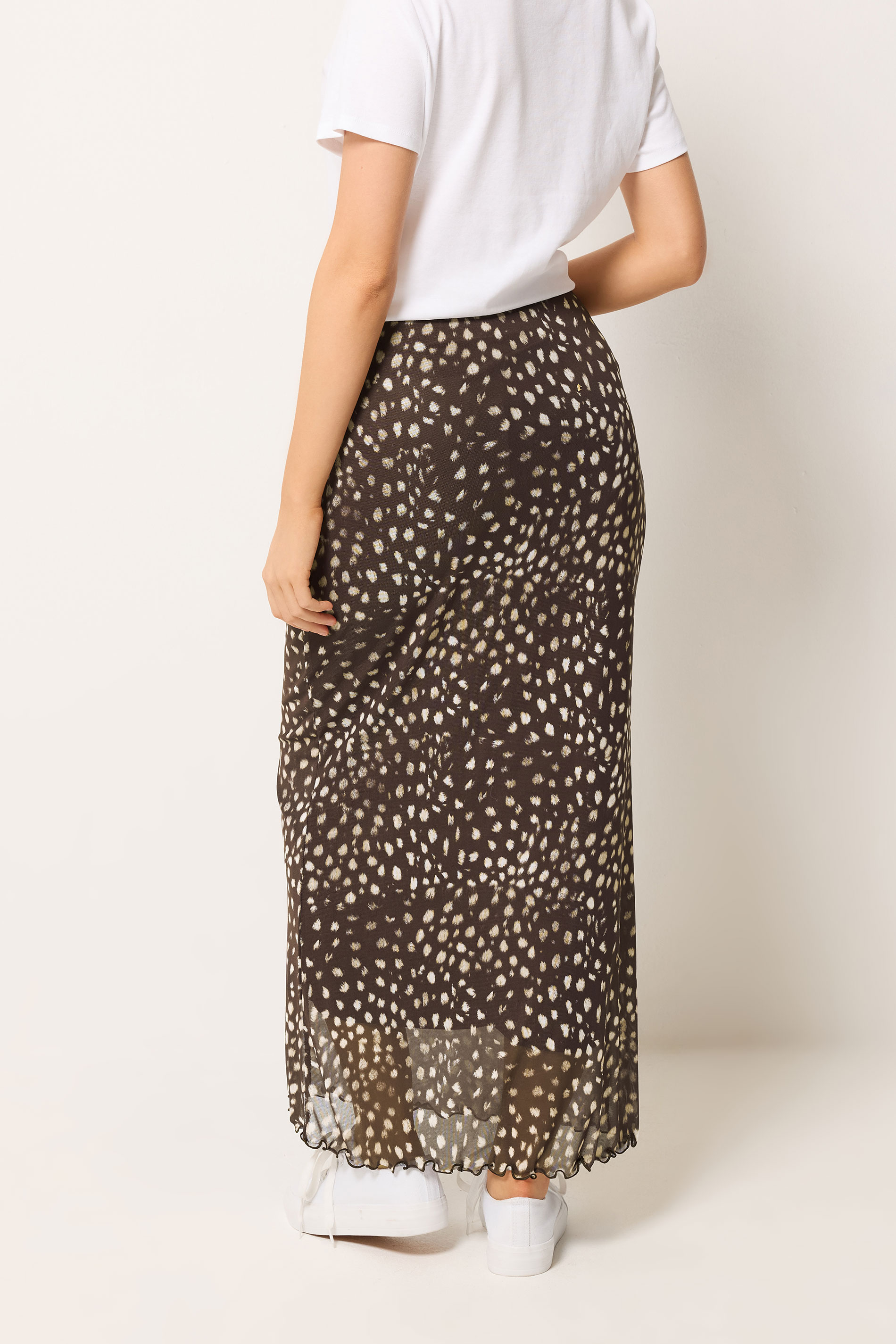M&Co Brown Animal Print Mesh Maxi Skirt | M&Co 2