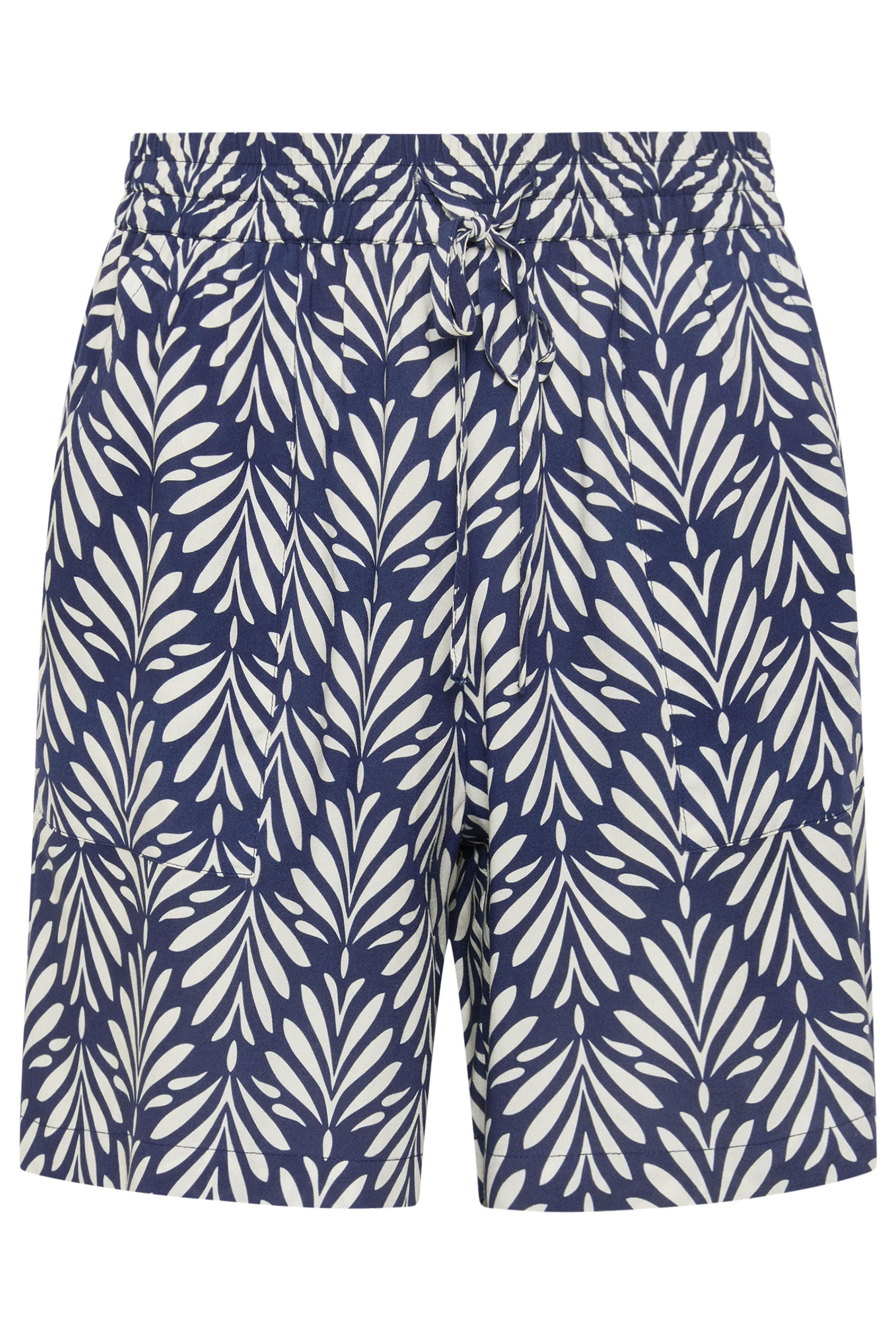 M&Co Women's Navy Blue & White Leaf Print Shorts | M&Co 5