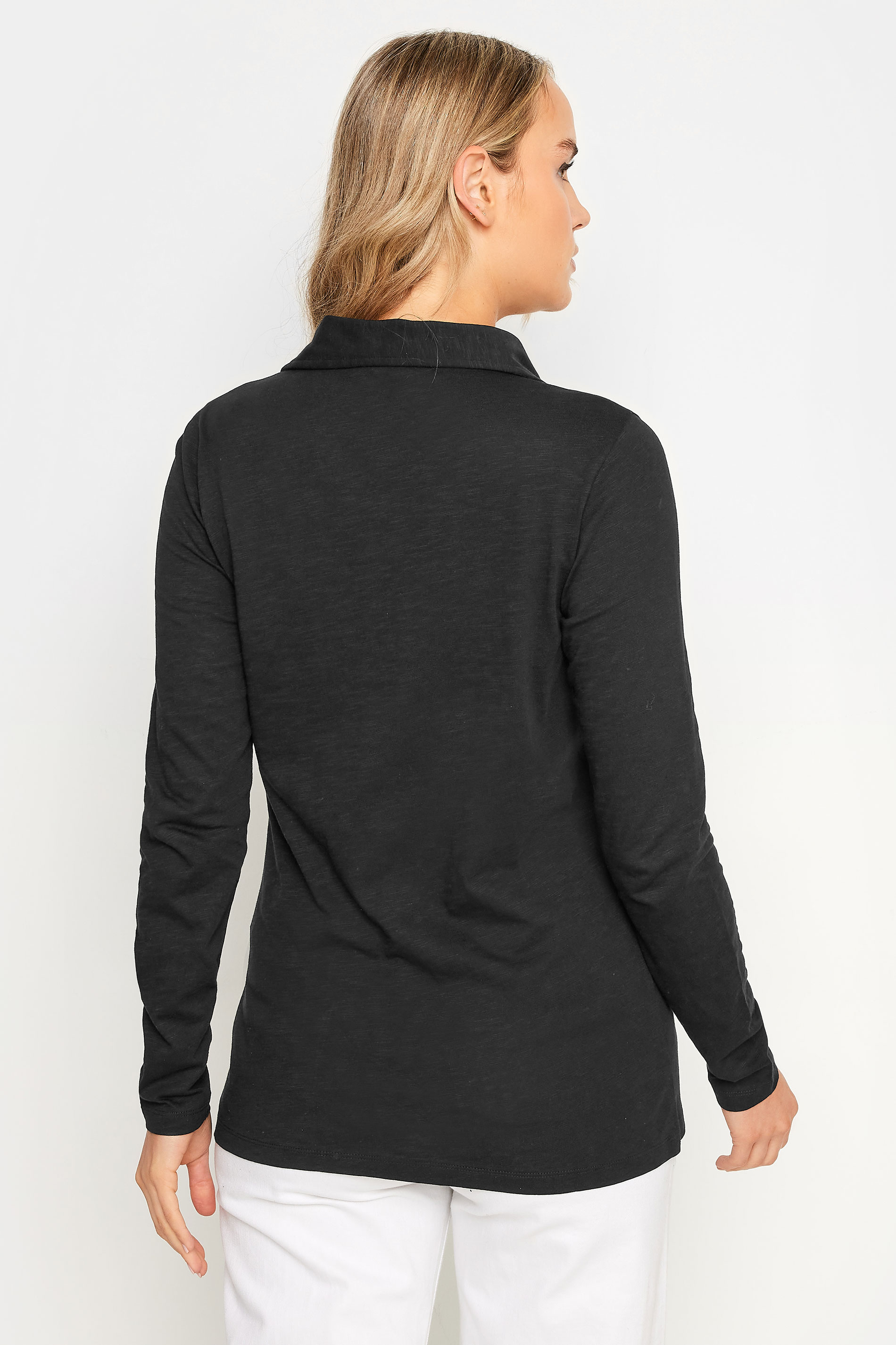 LTS Tall Women's Black Cotton Jersey Shirt | Long Tall Sally 3