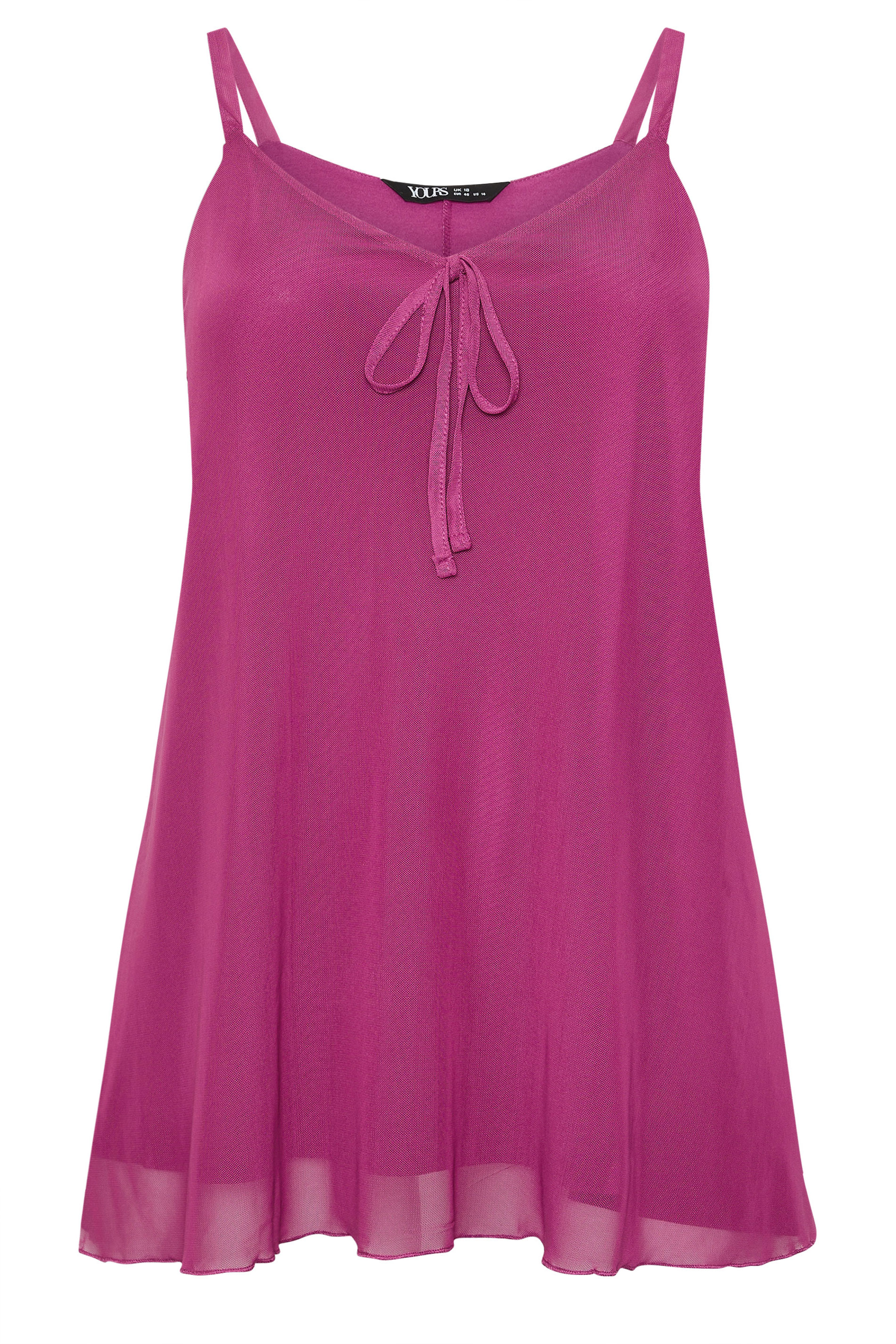 YOURS Plus Size Pink Mesh Vest Top | Yours Clothing 5