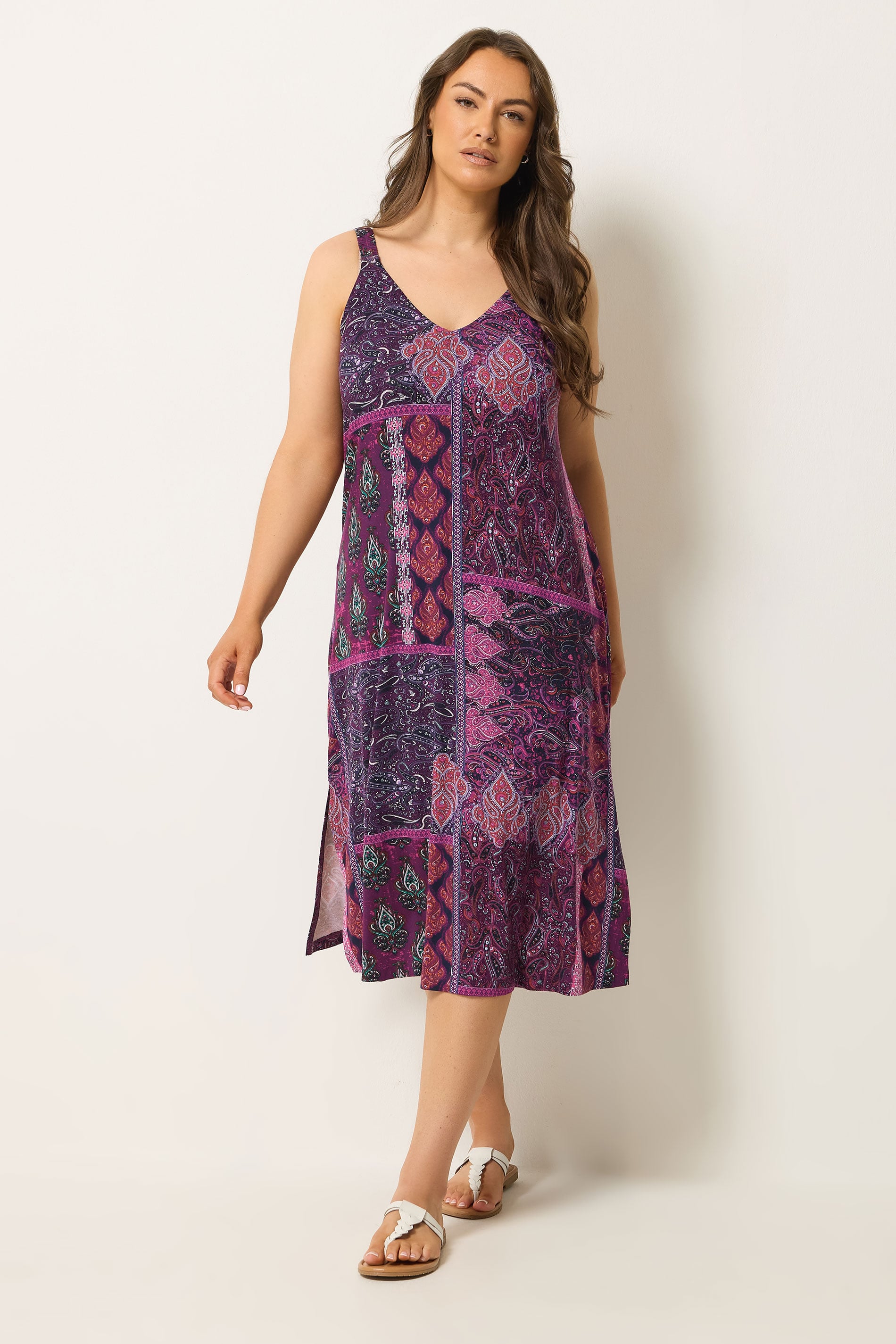 YOURS Plus Size Purple Paisley Throw On Dress | Yours Clothing 1