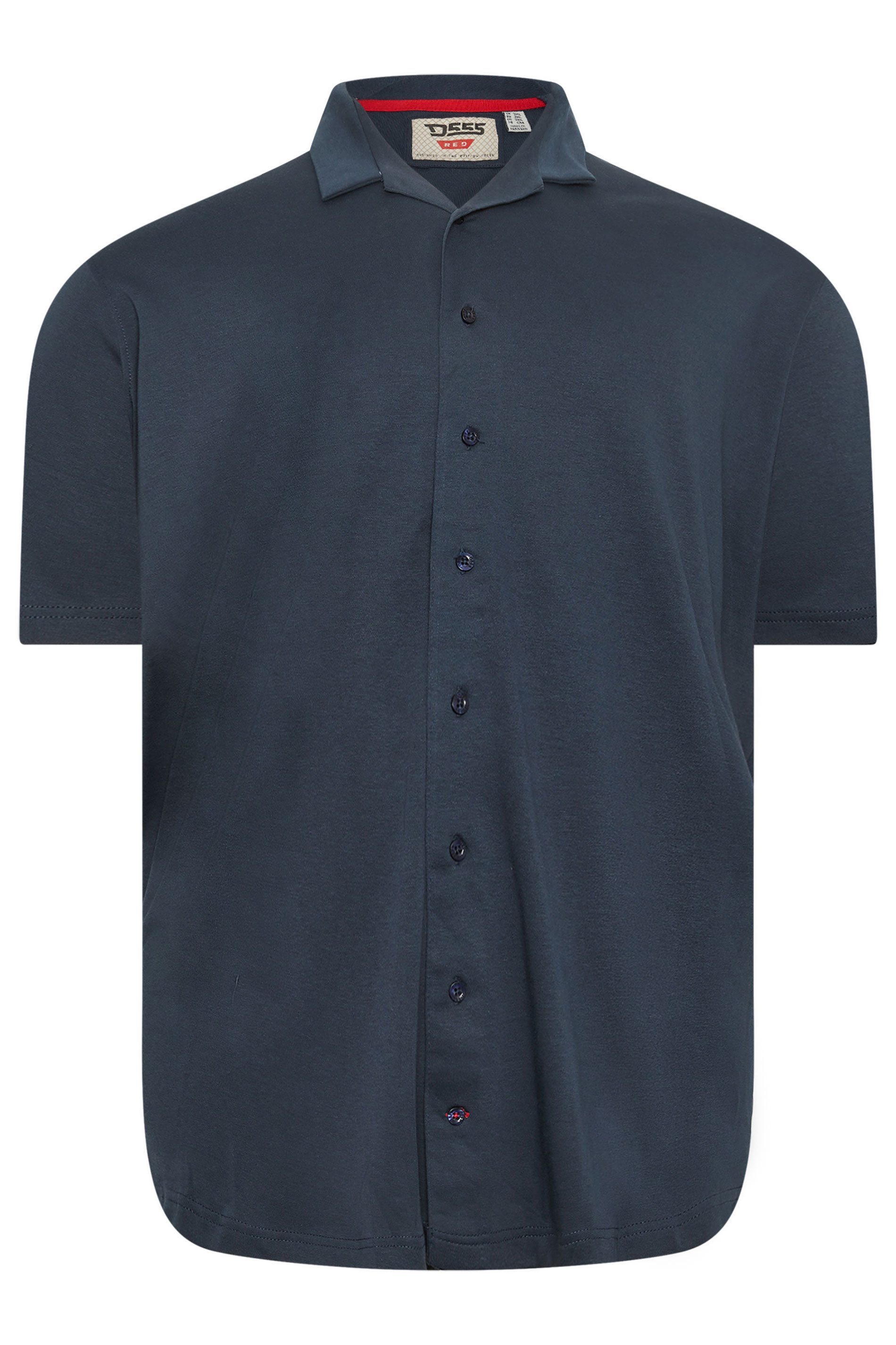 D555 Big & Tall Navy Blue Short Sleeve Resort Shirt | BadRhino 2