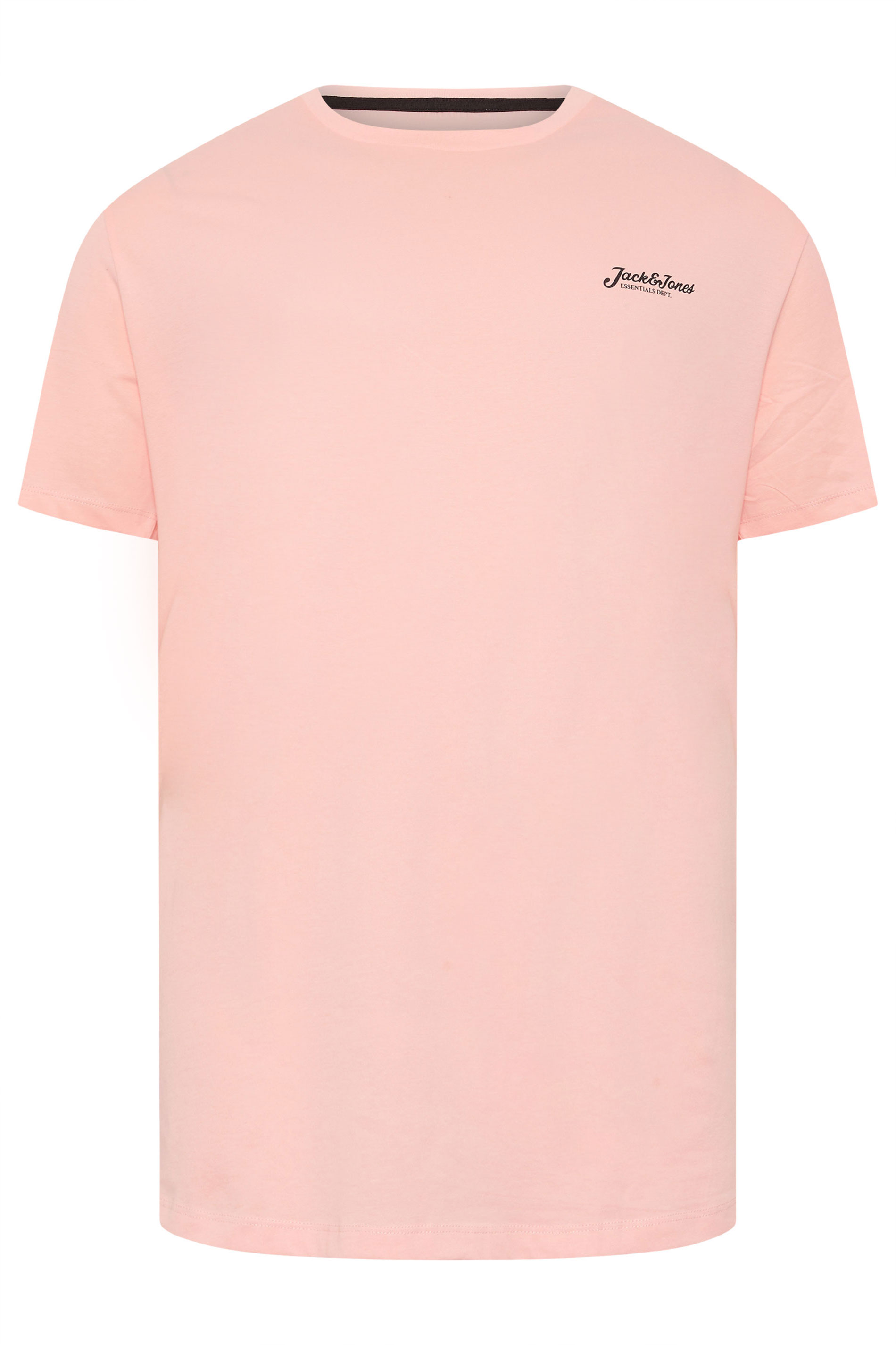 JACK & JONES Big & Tall 5 Pack Blue/Off-White/Yellow/Green/Pink Core T-Shirts | BadRhino 10