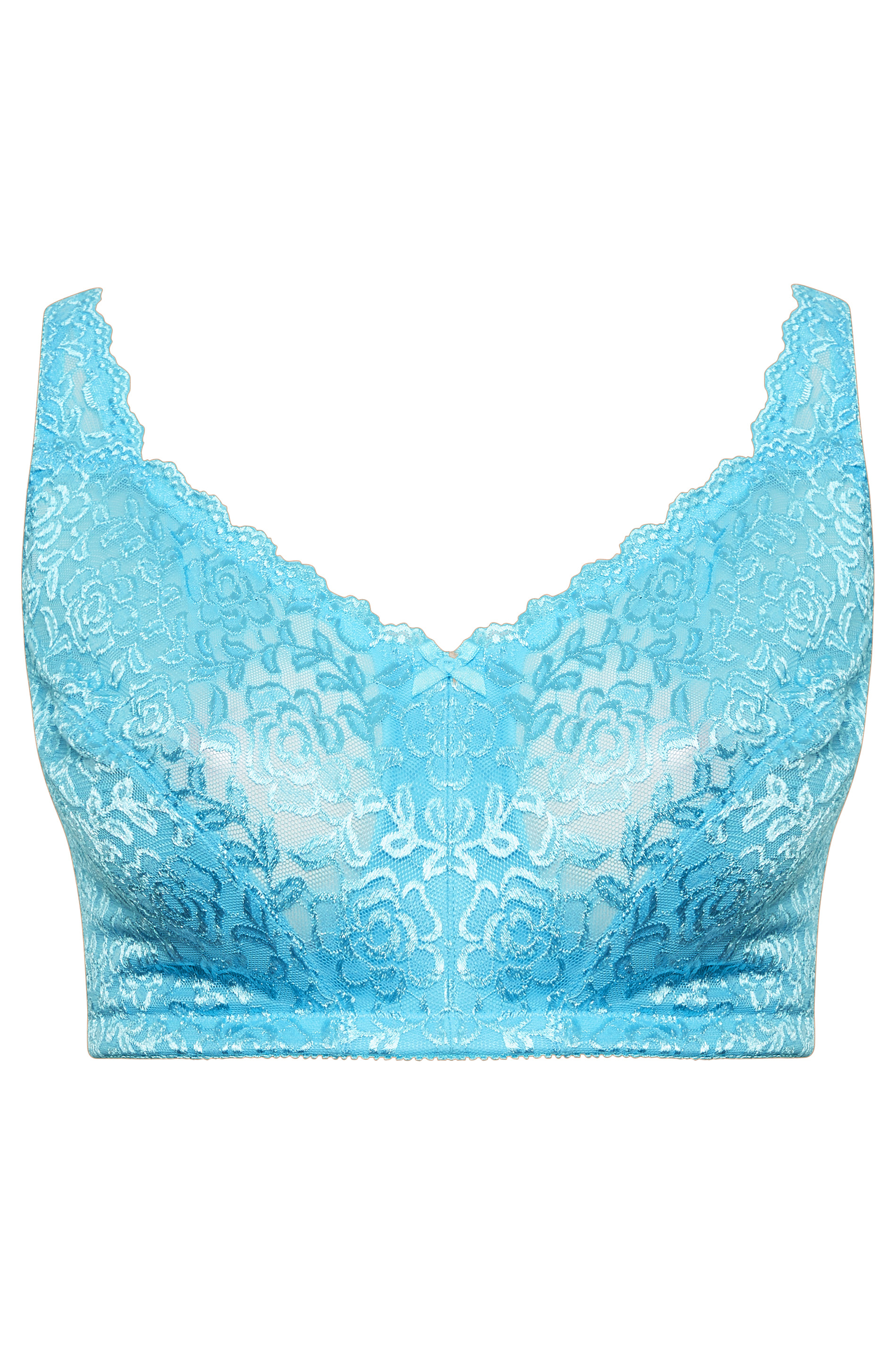 YOURS Plus Size Light Blue Hi Shine Lace Non-Padded Non-Wired Full Cup Bra 3