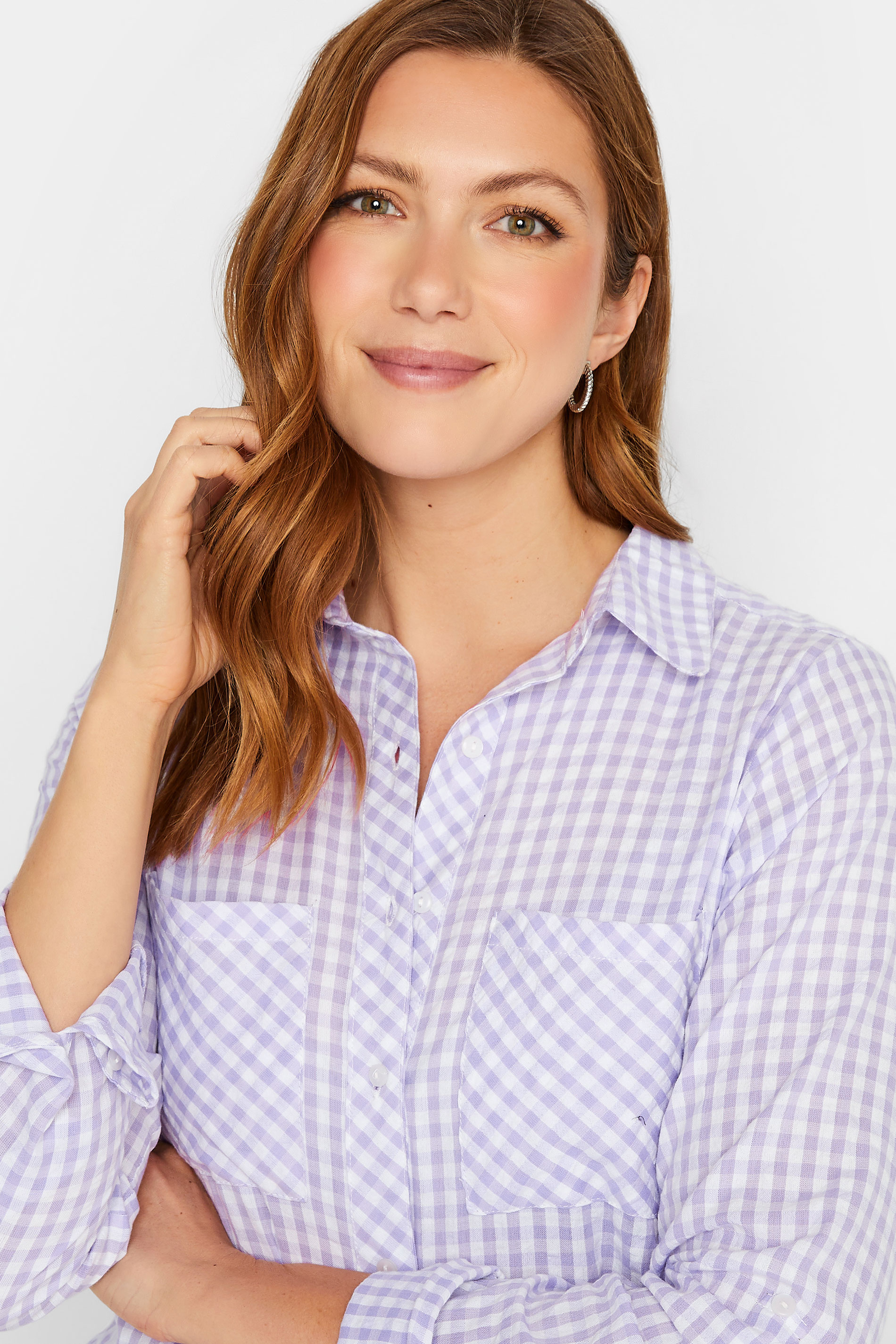 LTS Tall Women's Purple Check Print Shirt | Long Tall Sally