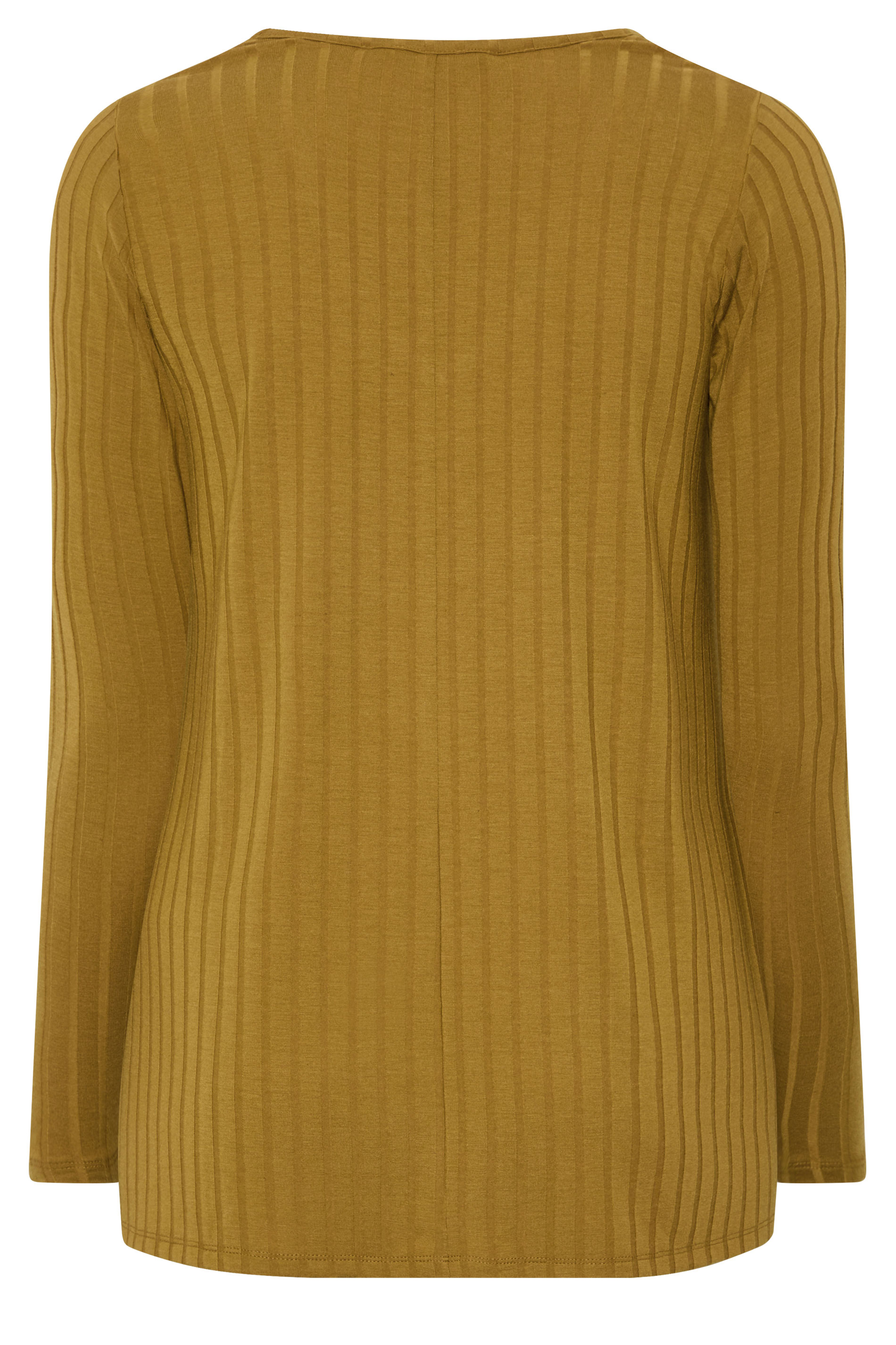 YOURS Plus Size Yellow Ribbed Long Sleeve Top | Yours Clothing 6