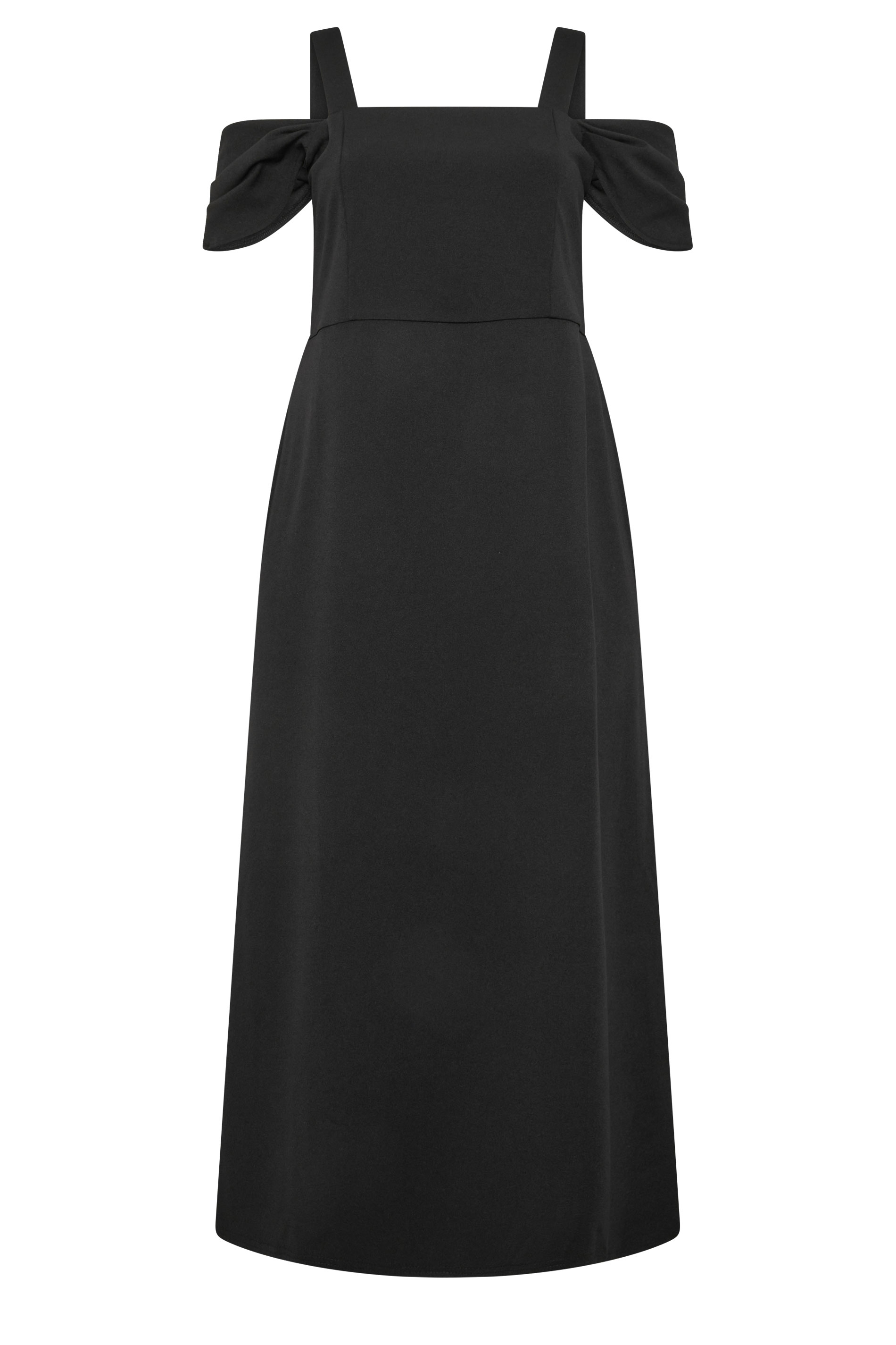 YOURS LONDON Plus Size Black Cold Shoulder Maxi Dress | Yours Clothing 5