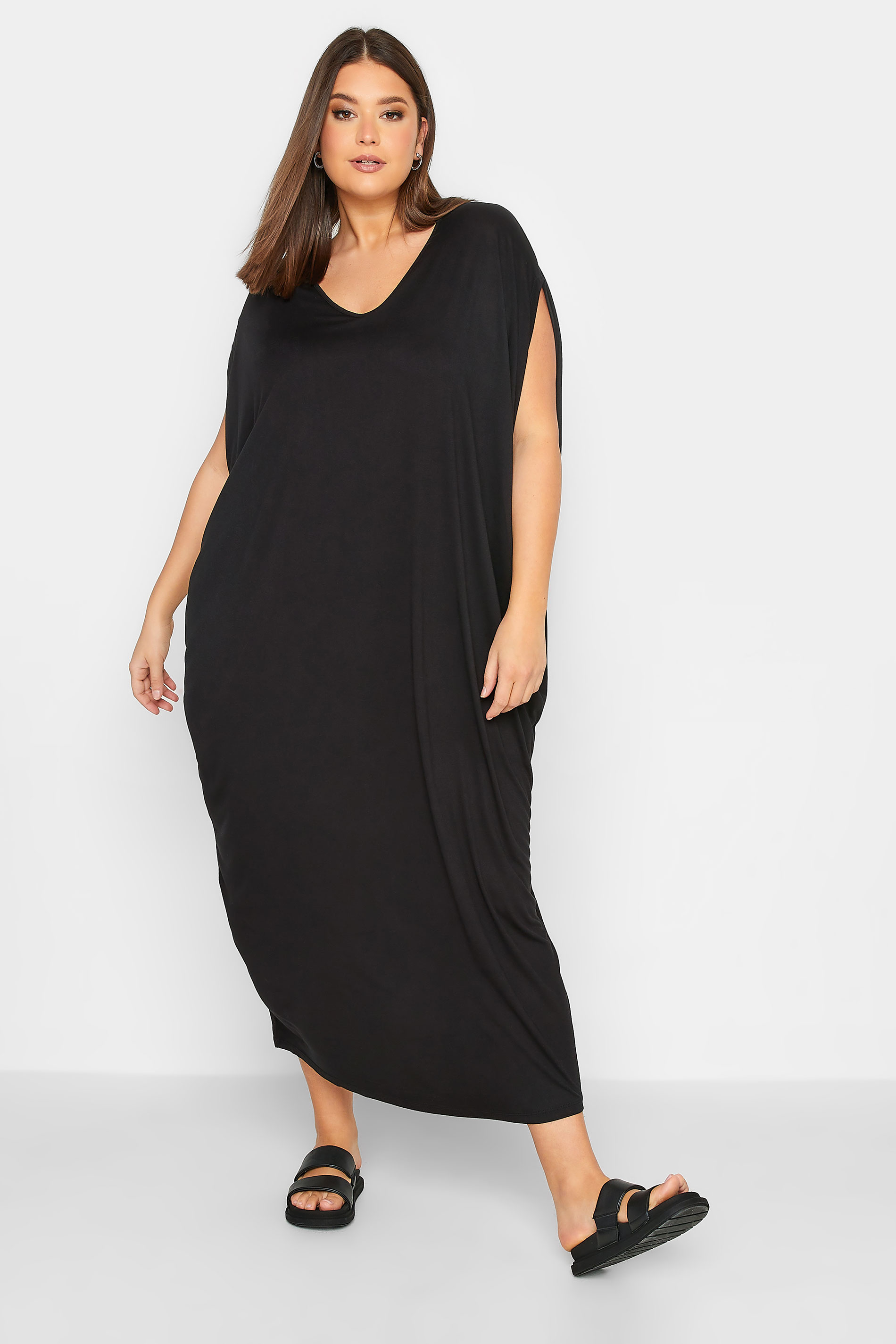 YOURS Plus Size Black Double Layered Dress | Yours Clothing 3