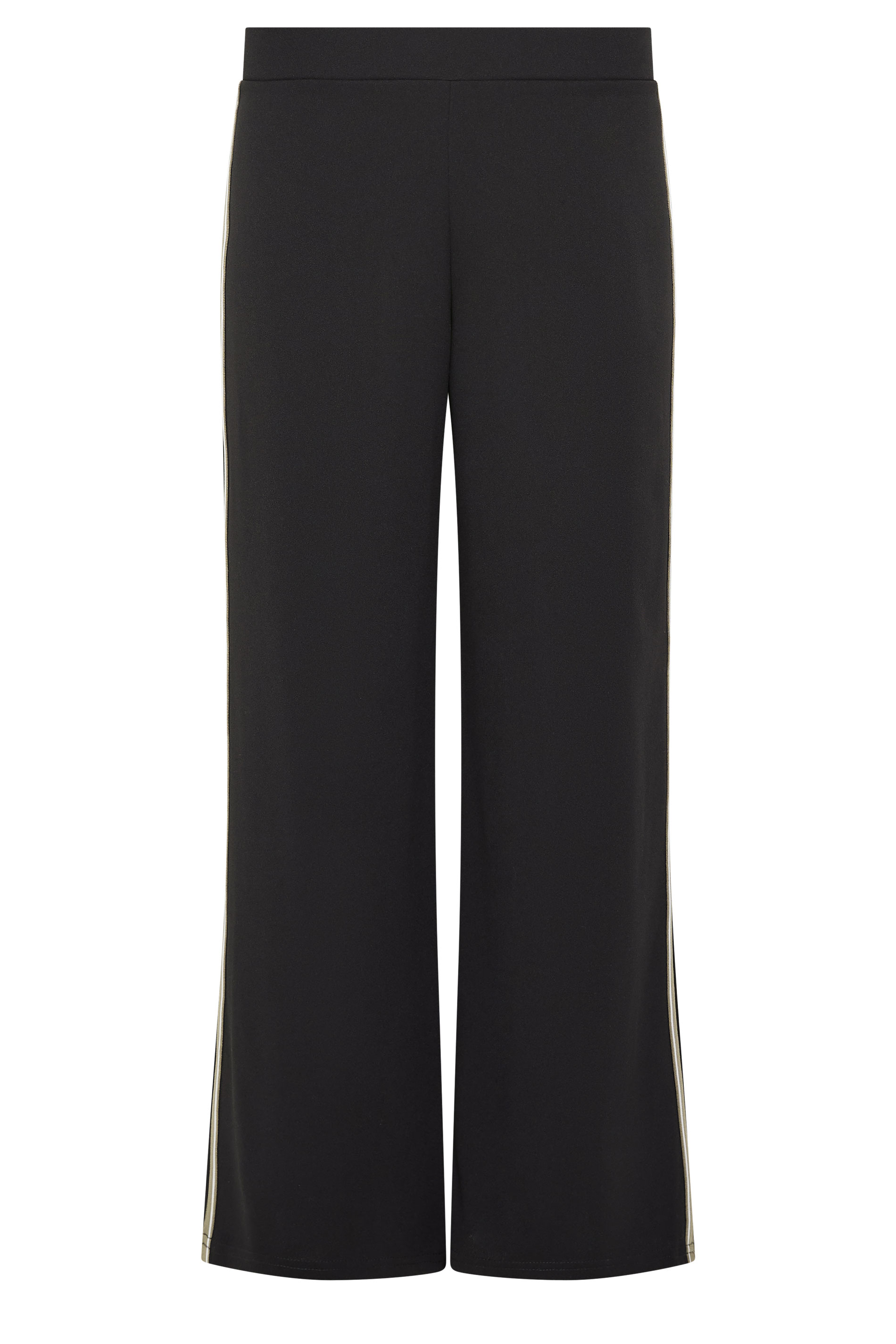 PixieGirl Petite Women's Black Side Stripe Detail Wide Leg Trousers | PixieGirl 5