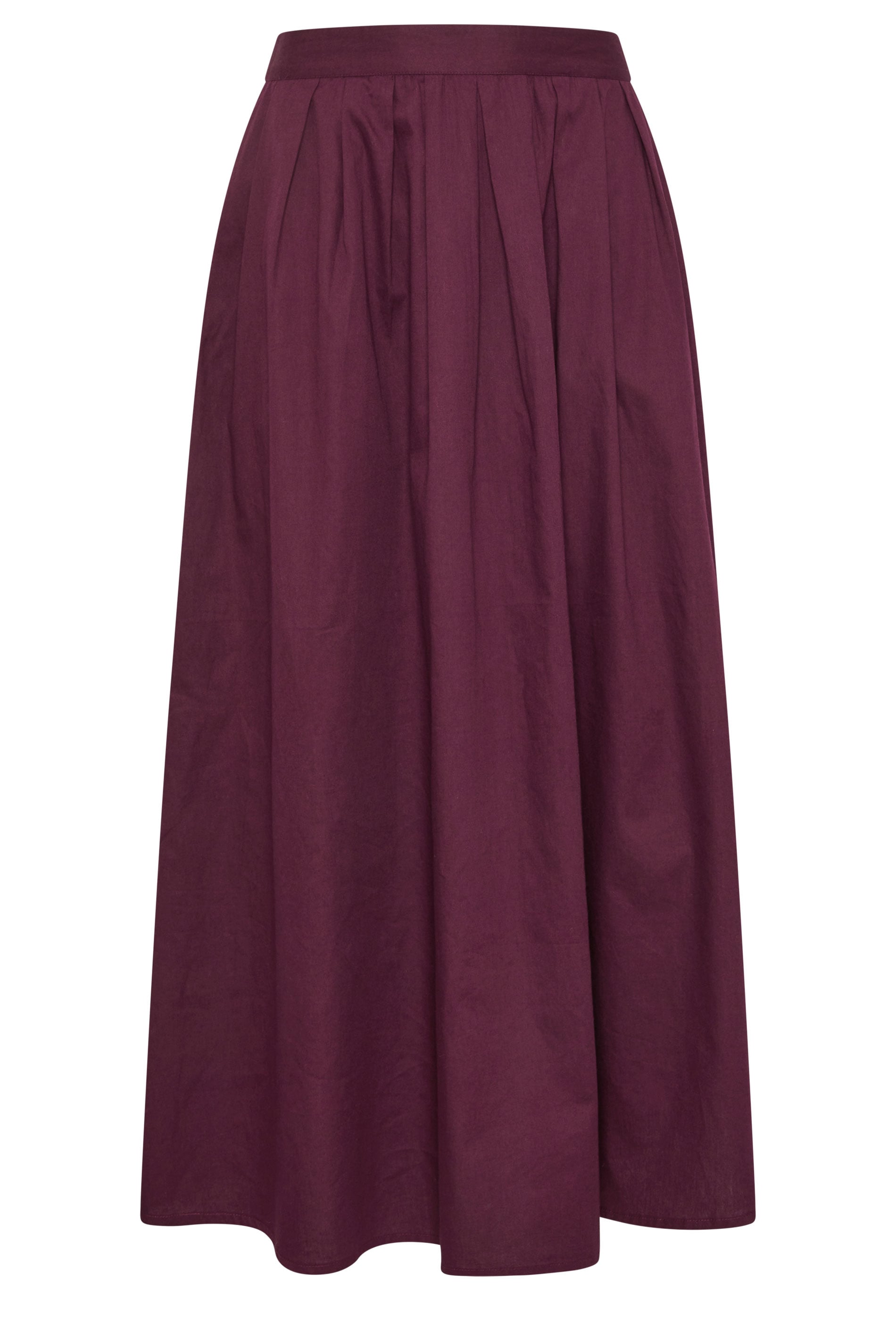 PixieGirl Petite Women's Burgundy Red Poplin Cotton Maxi Skirt | PixieGirl 5