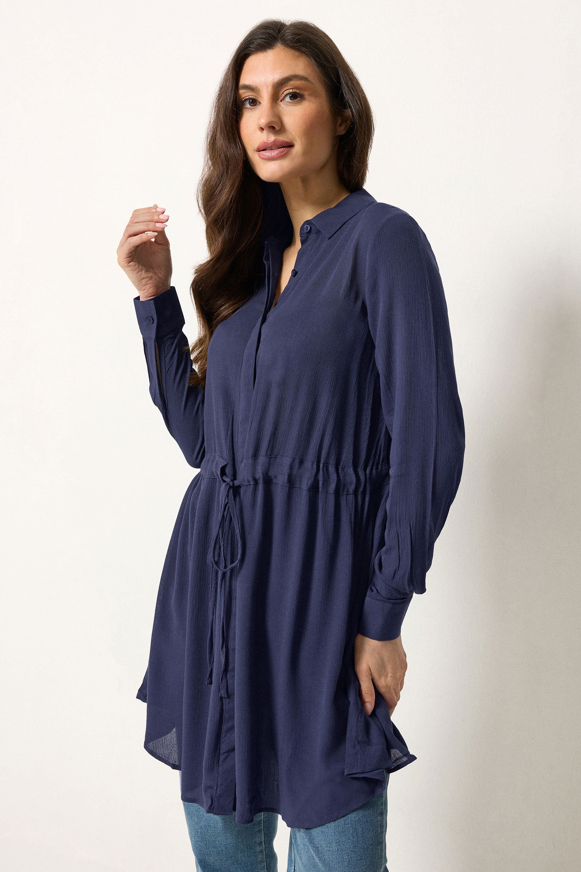 M&Co Navy Blue Tunic Shirt Dress | M&Co 3