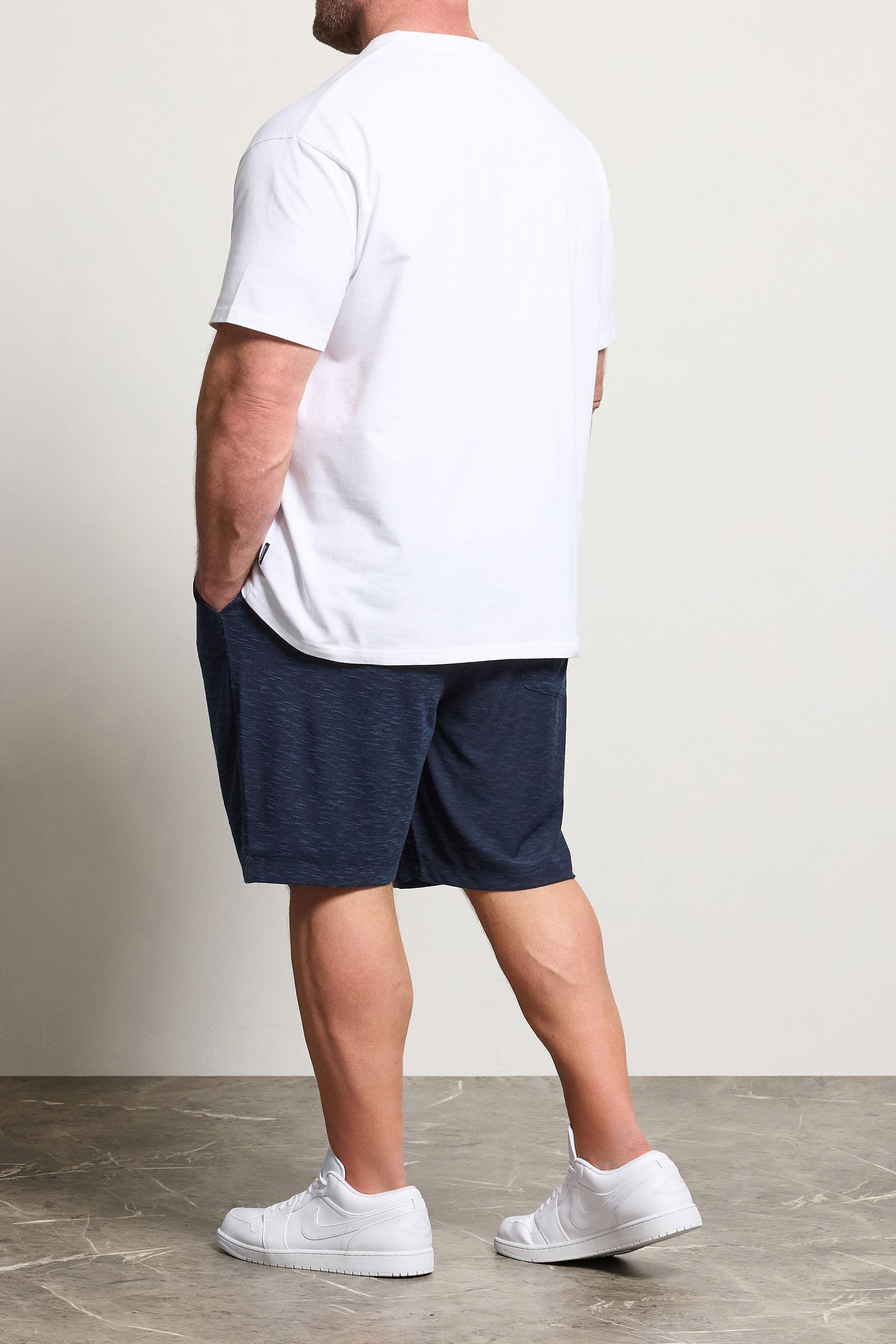 BadRhino Big & Tall Navy Blue Slub Shorts | BadRhino 2