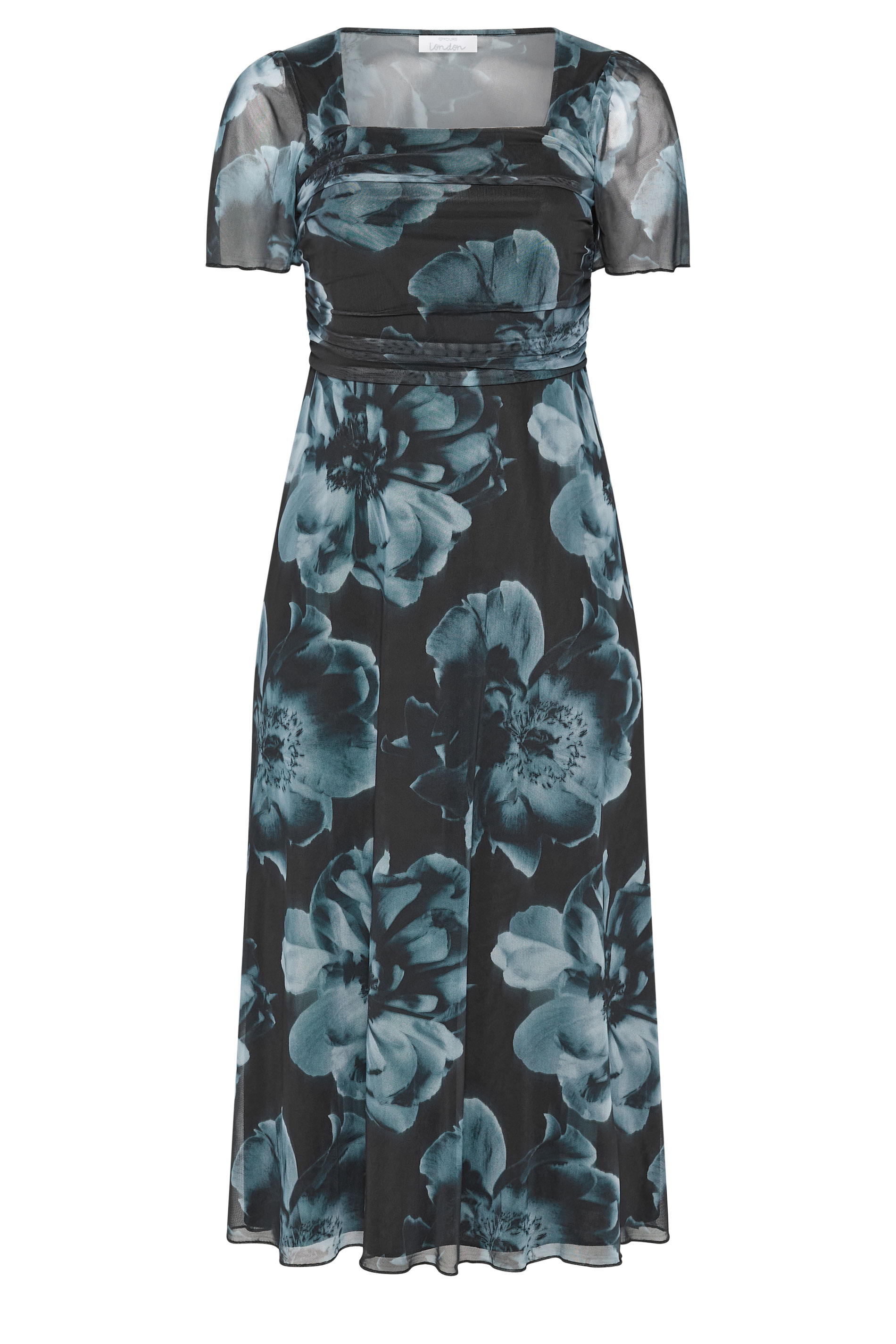 YOURS LONDON Plus Size Black Floral Square Neck Maxi Dress | Yours Clothing 5