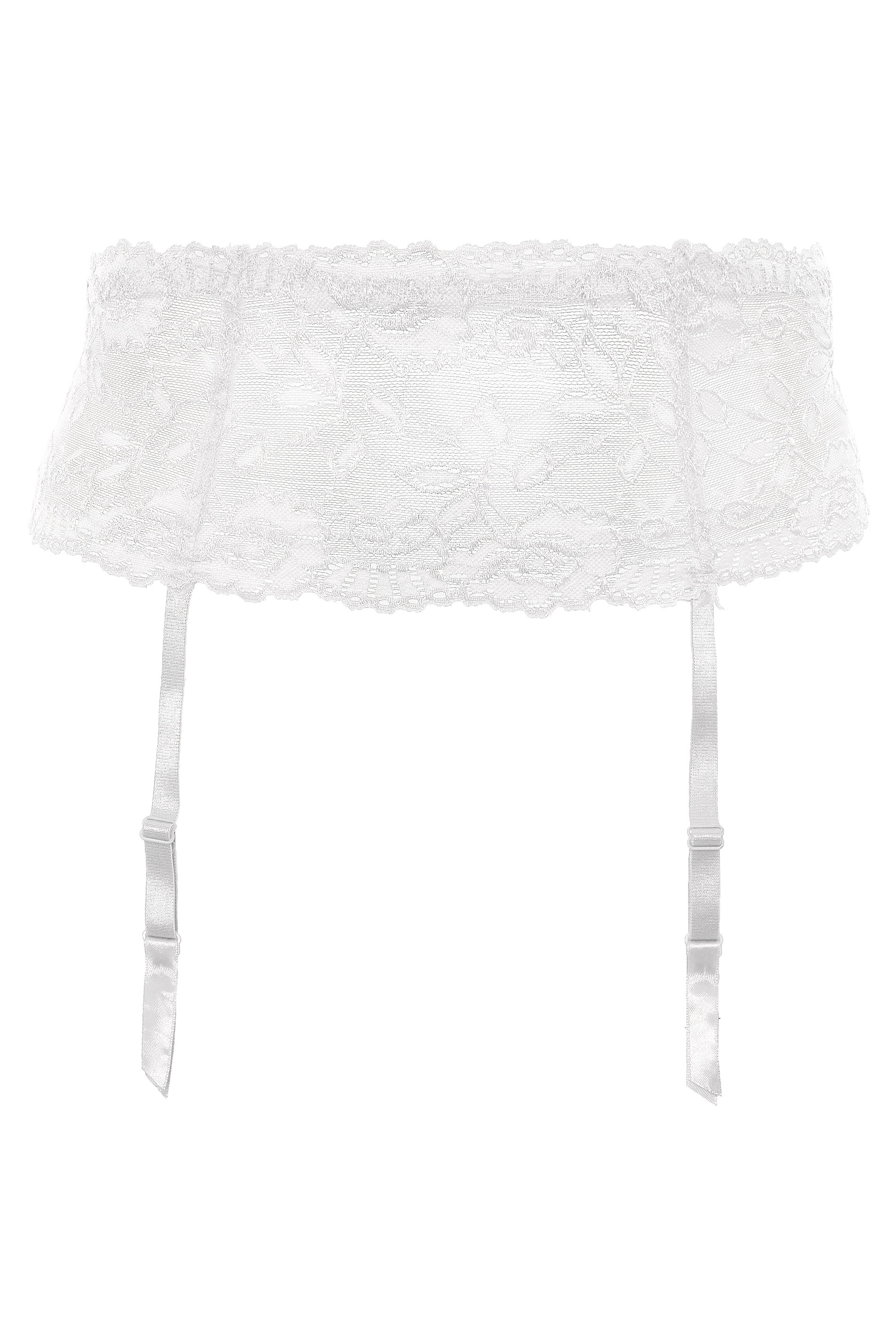 White Deep Lace Suspender Belt | Yours Clothing 3