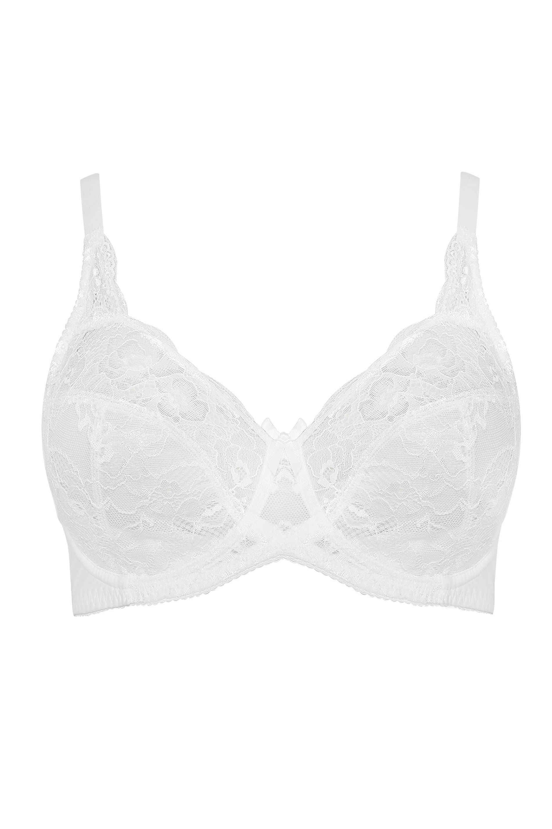 Yours Curve Womens Plus Size White Stretch Lace Underwired Bra