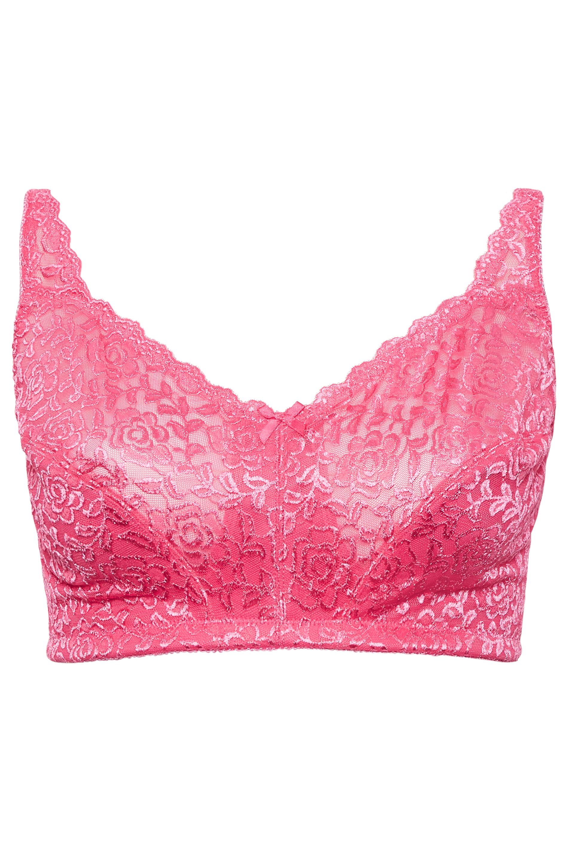 Lace pink non-wired bra - Dim Sublim