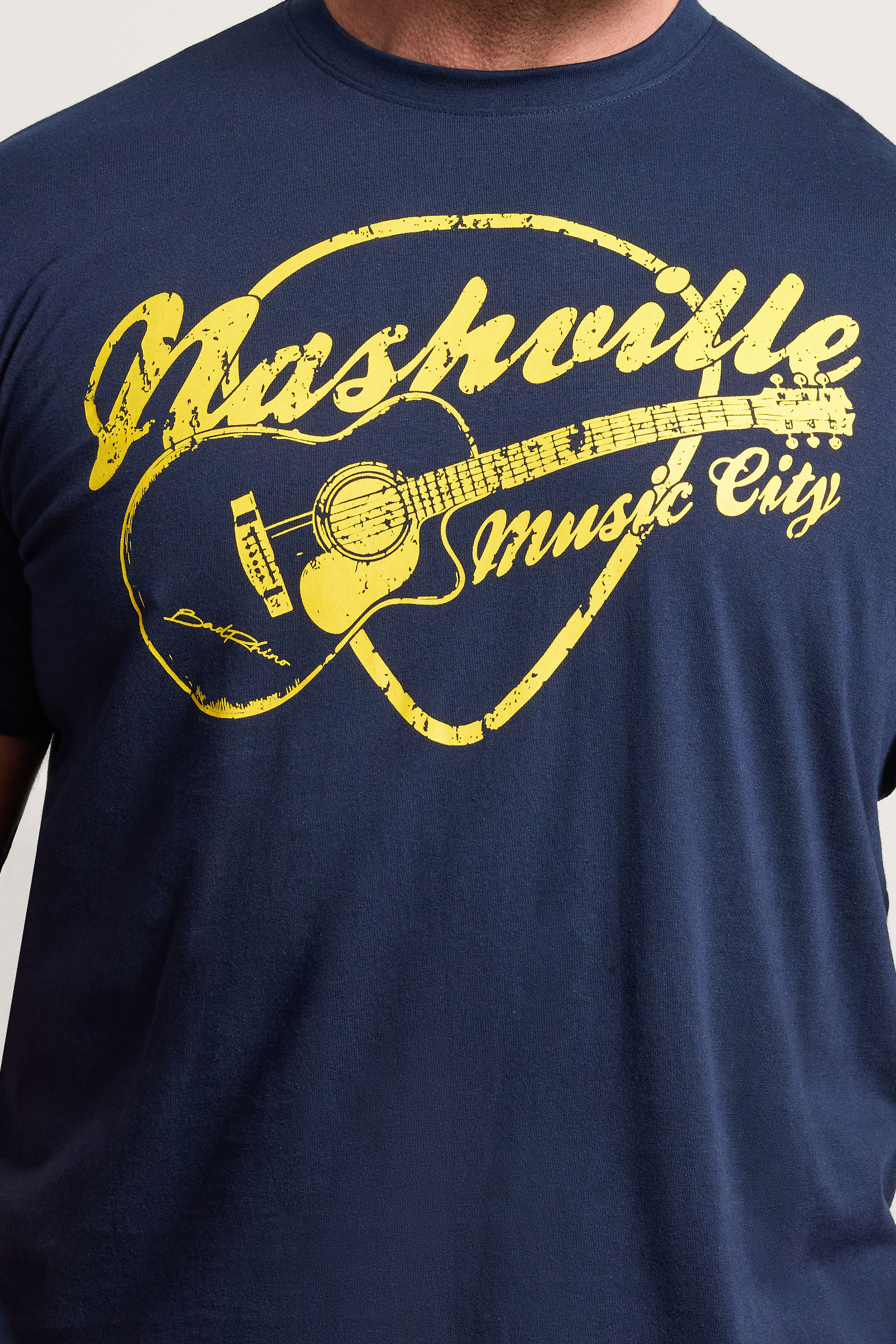 BadRhino Big & Tall Navy Blue Extra Long Nashville Graphic T-Shirt | BadRhino 2