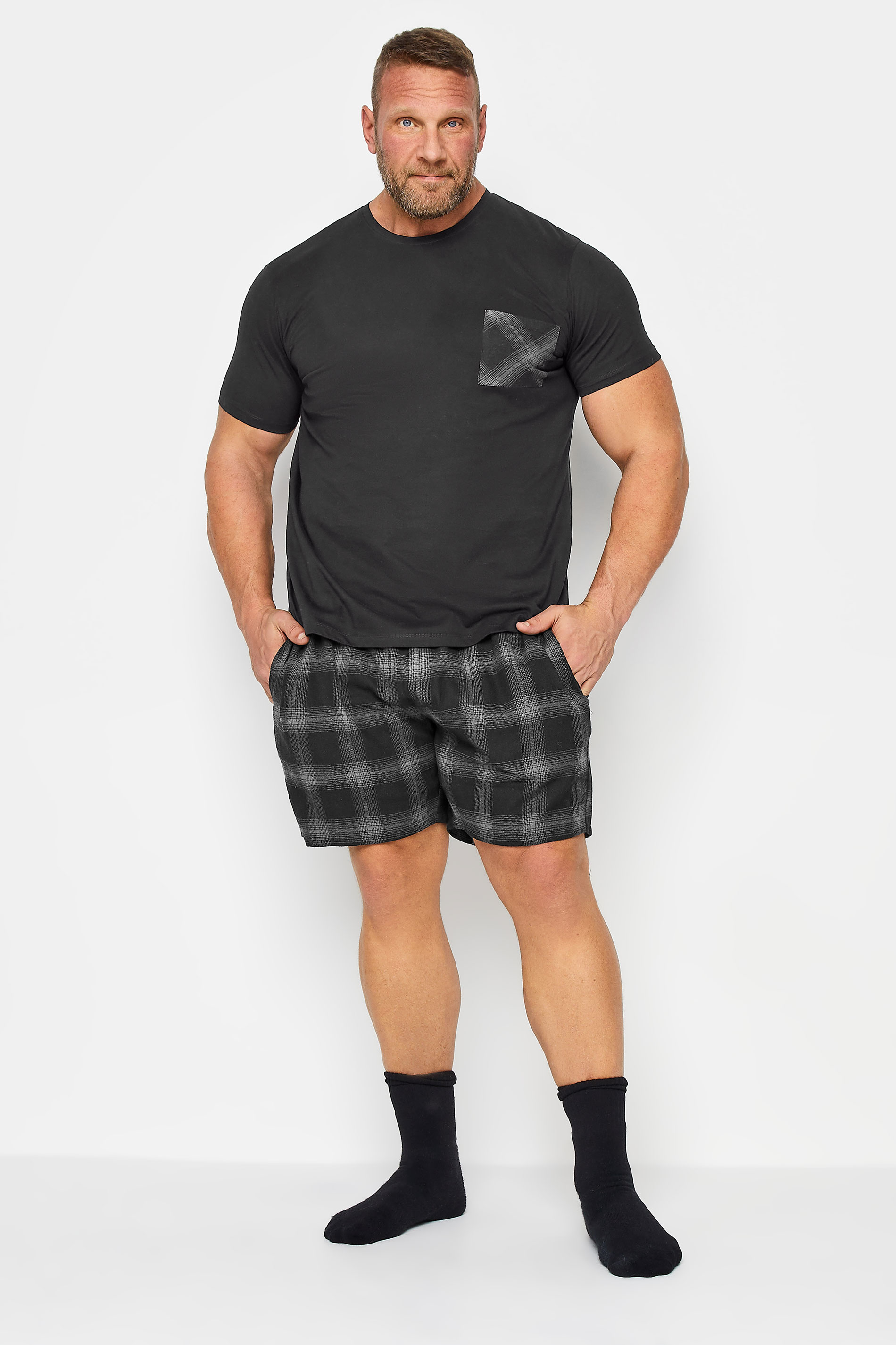 BadRhino Black Shorts and T-Shirt Pyjama Set  1