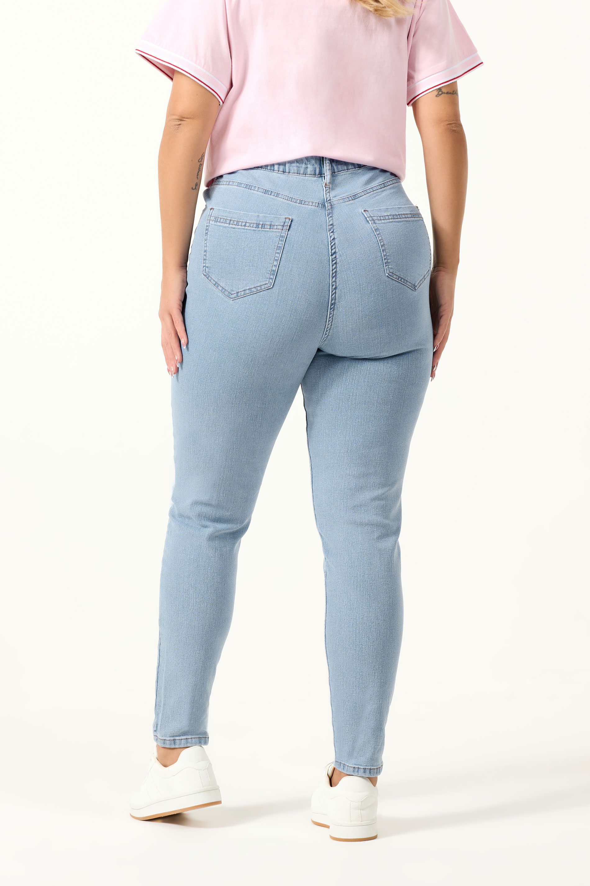 YOURS Plus Size Light Blue Stretch Skinny AVA Jeans | Yours Clothing 2
