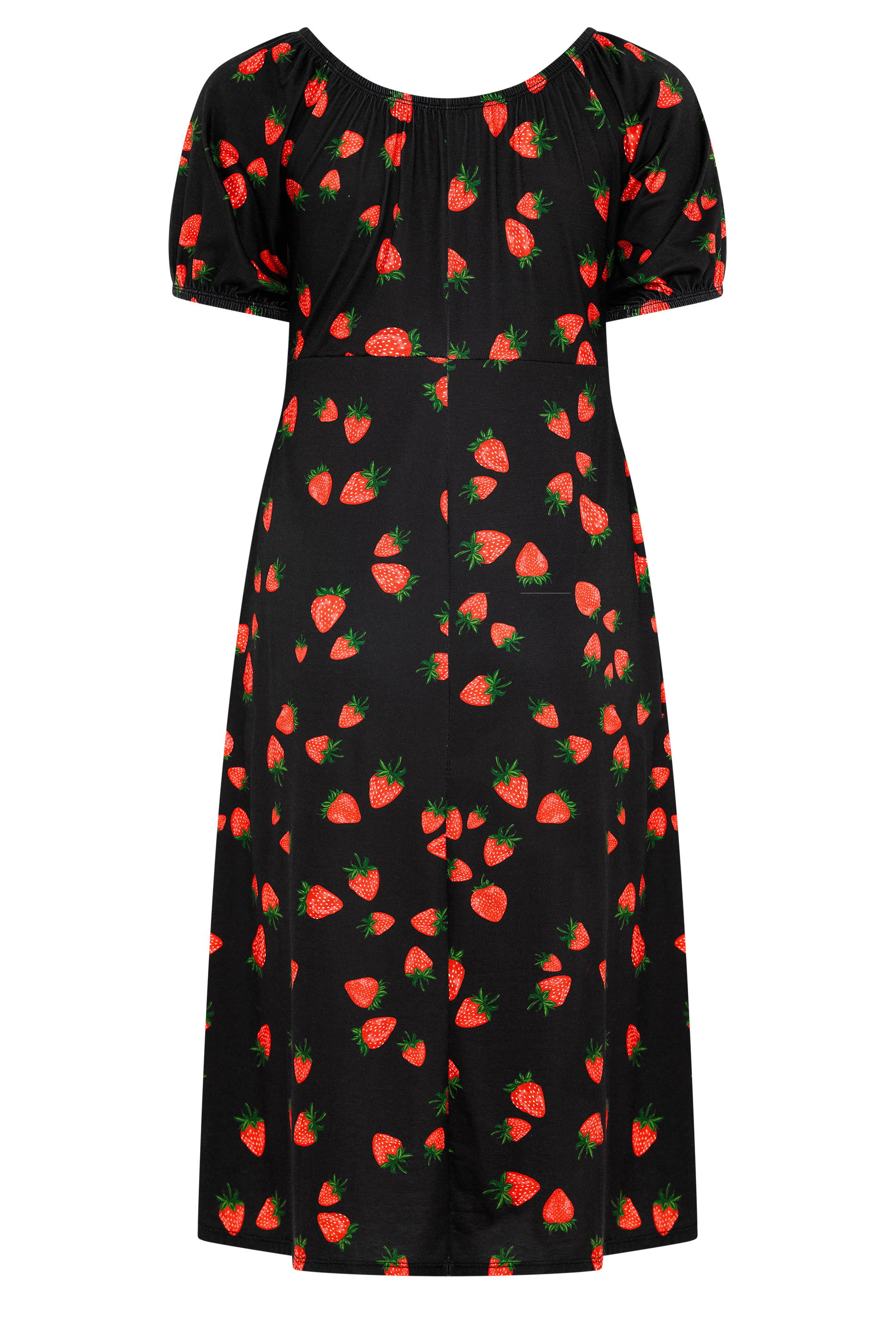 LIMITED COLLECTION Plus Size Black Strawberry Tea Dress | Yours Clothing 6