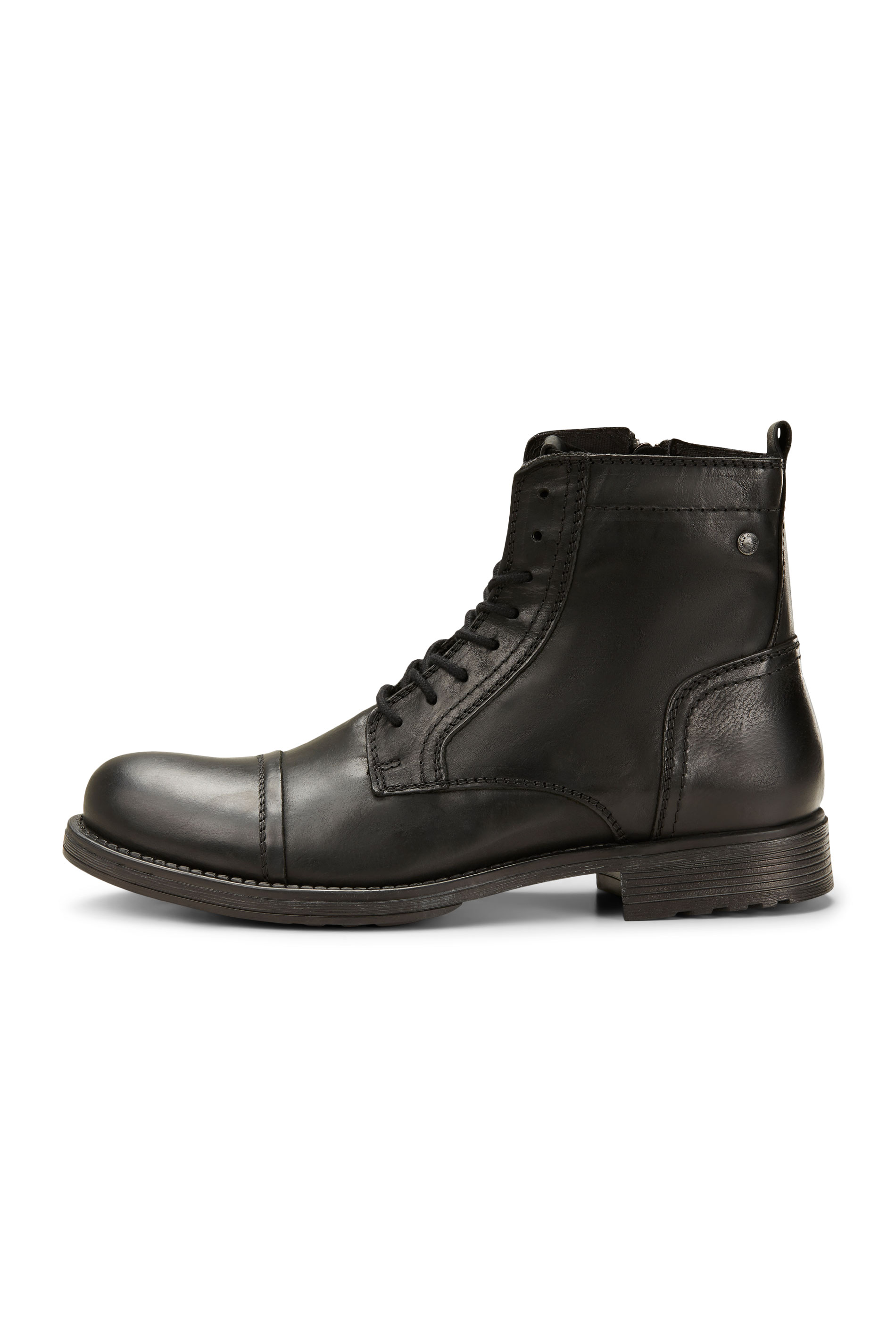 Jack jones black leather shoe badrhino