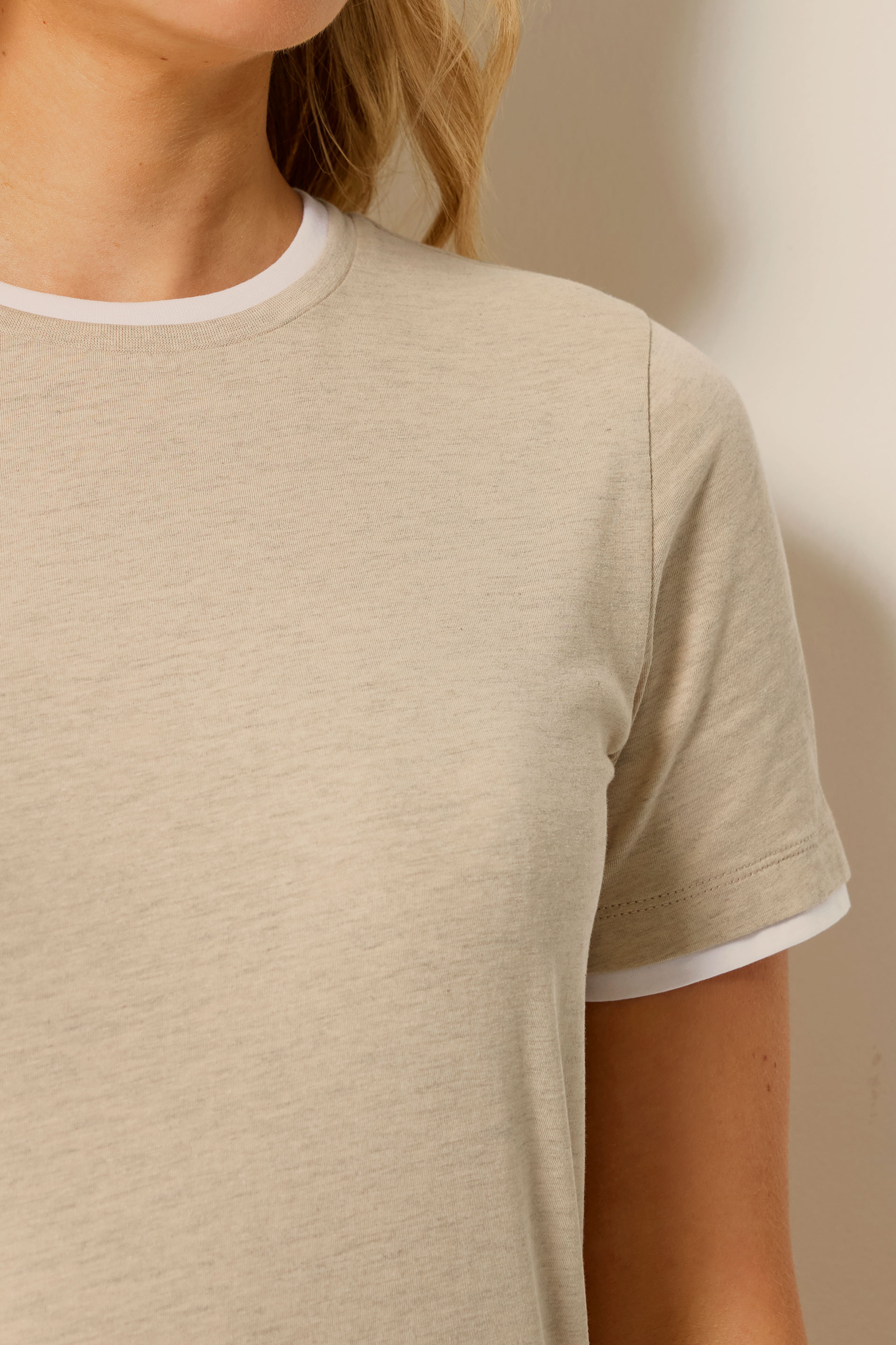 LTS Tall Natural Brown Layered T-Shirt | Long Tall Sally 4