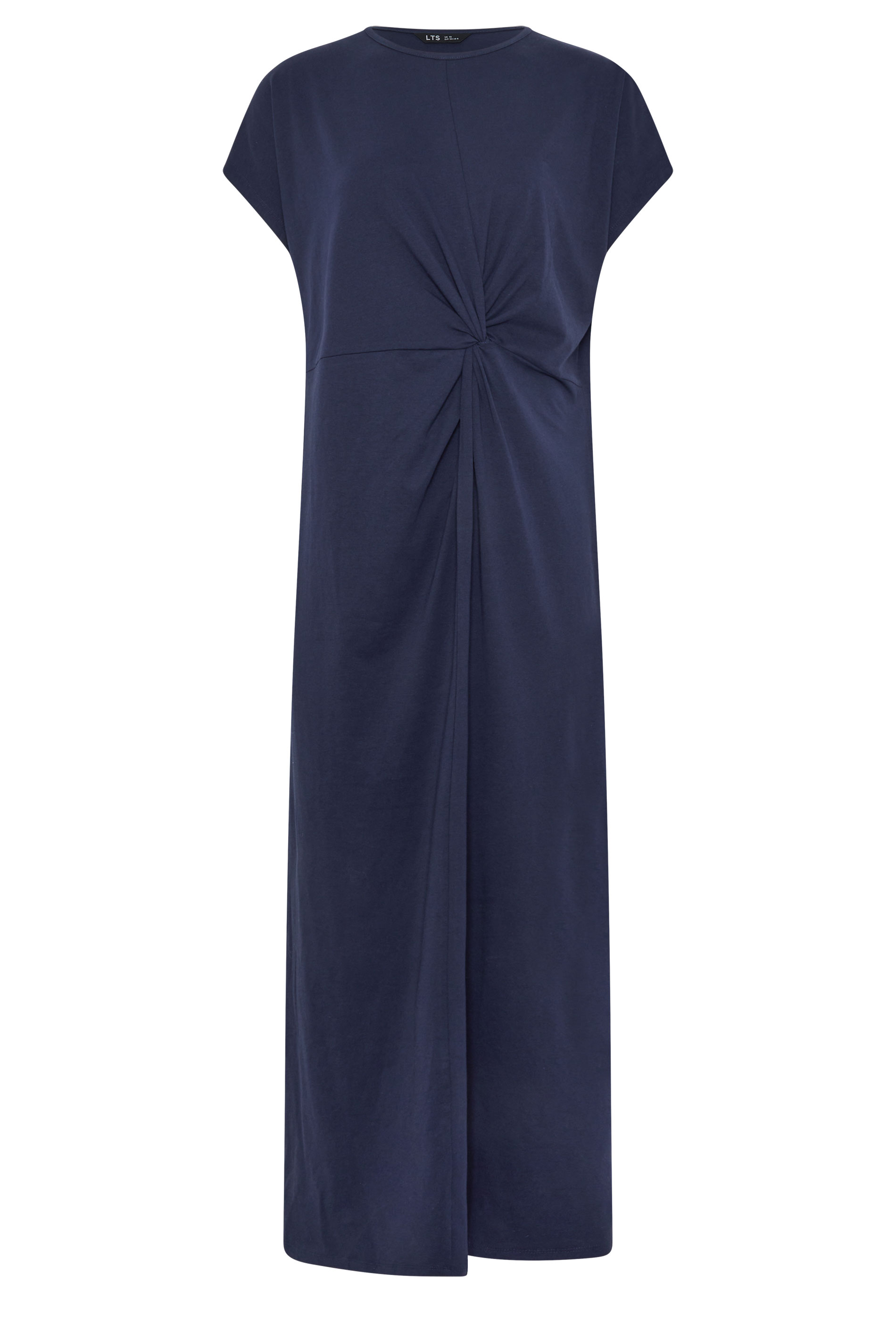 LTS Tall Women's Navy Blue Twist Cotton Midi Dress | Long Tall Sally 5
