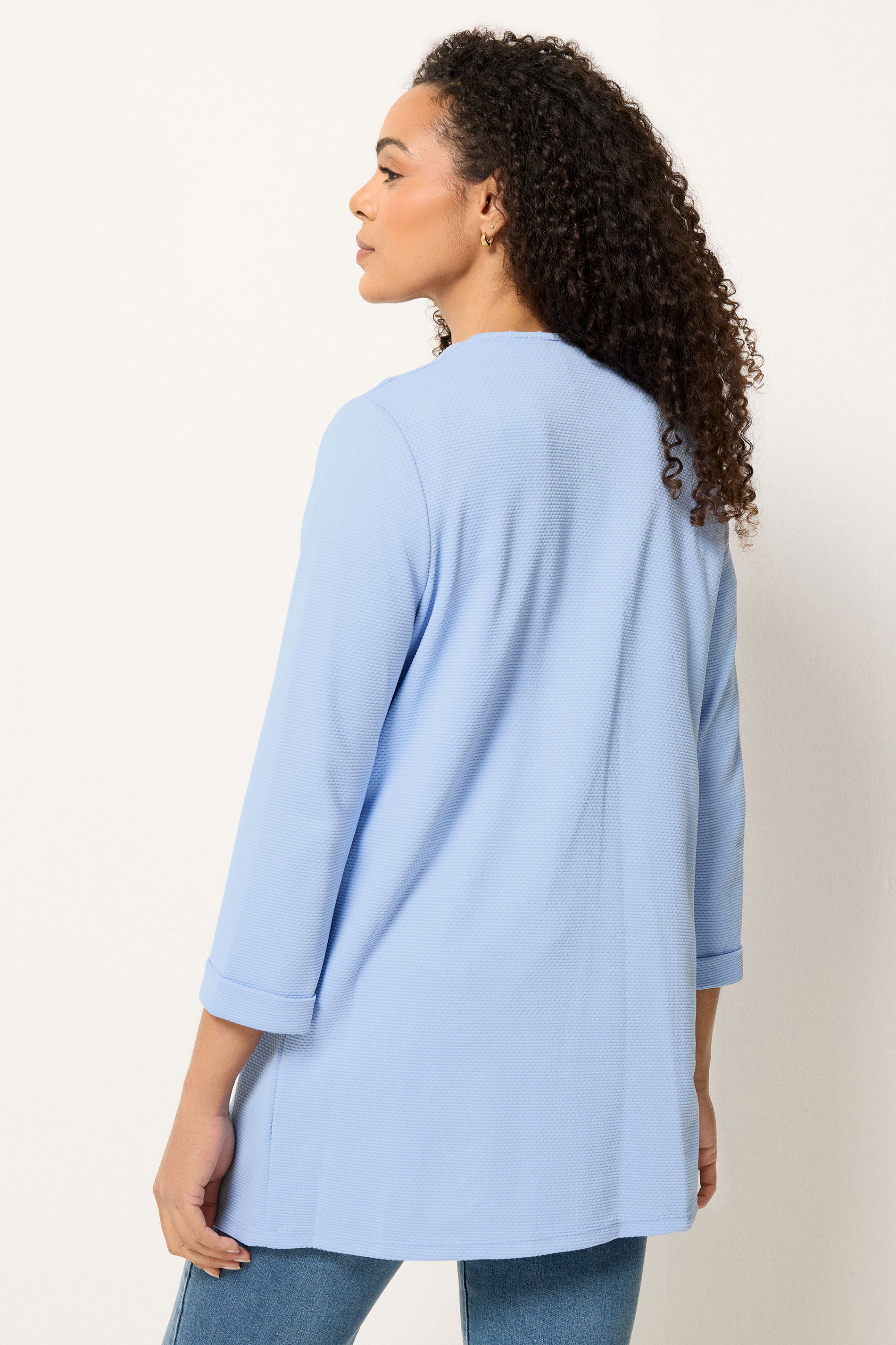 M&Co Blue Textured Jersey Jacket | M&Co 2
