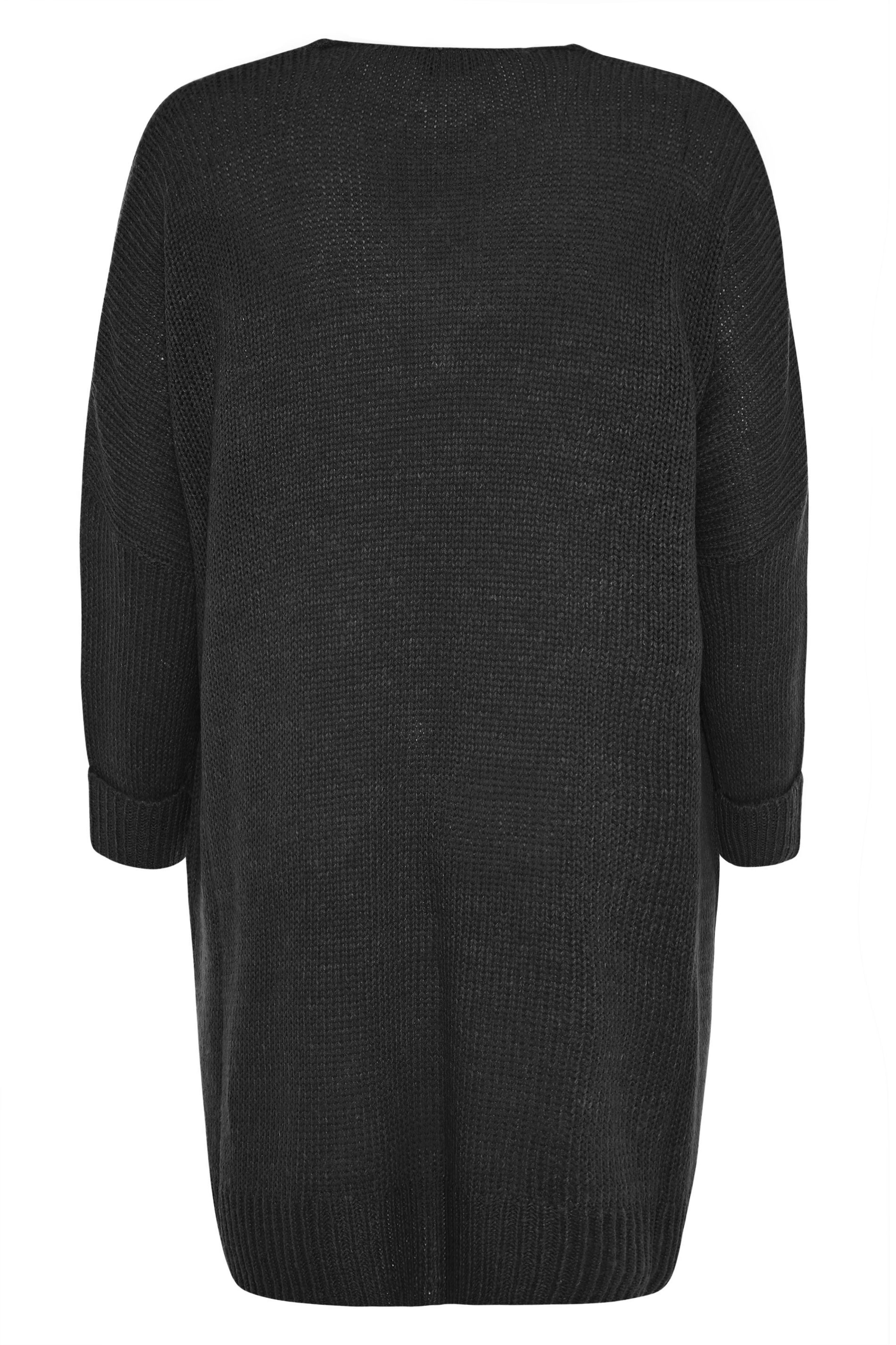 Plus Size Curve Black Drop Sleeve Knitted Jumper Dress | Yours Clothing