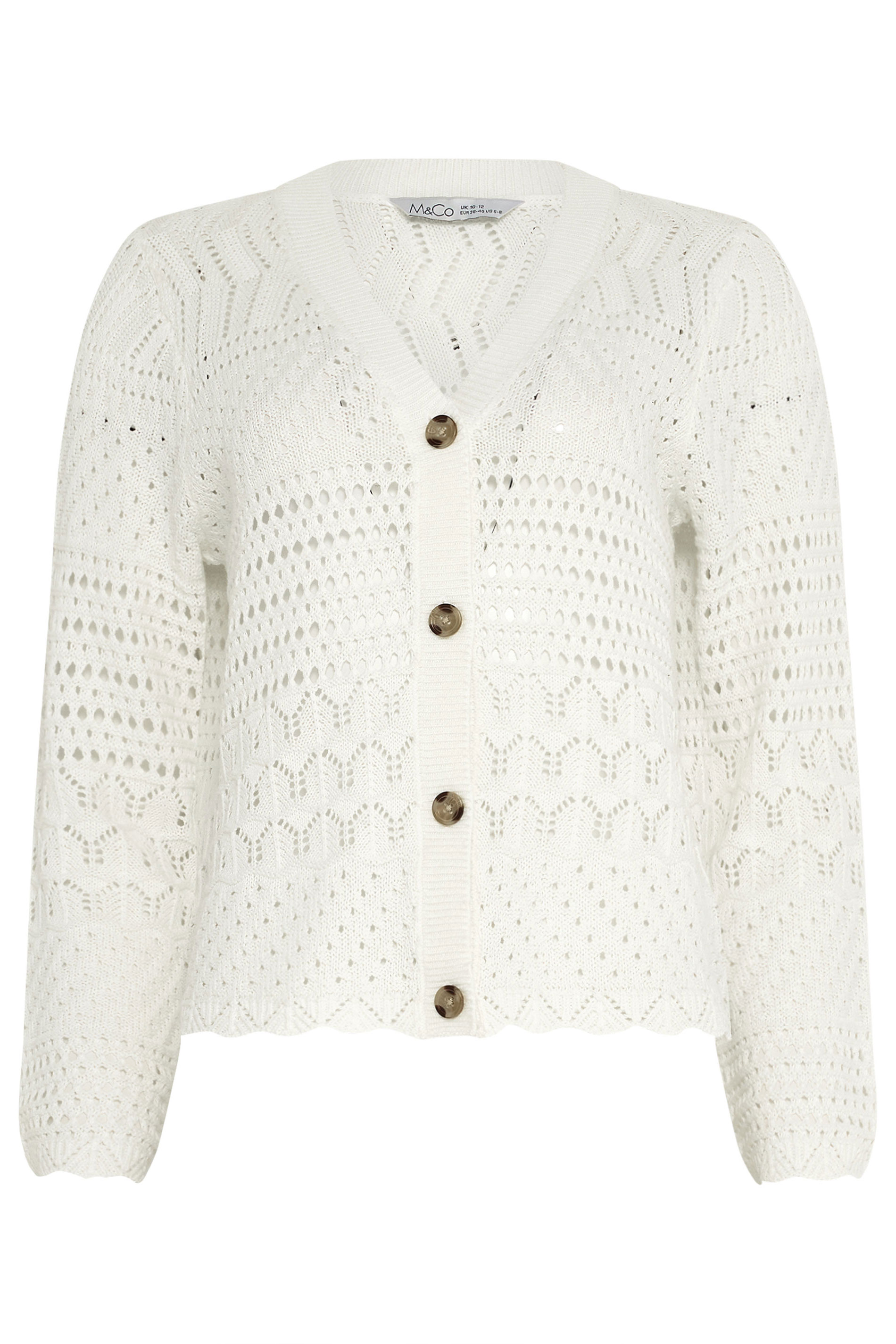 M&Co White Crochet Button Through Cardigan | M&Co 5