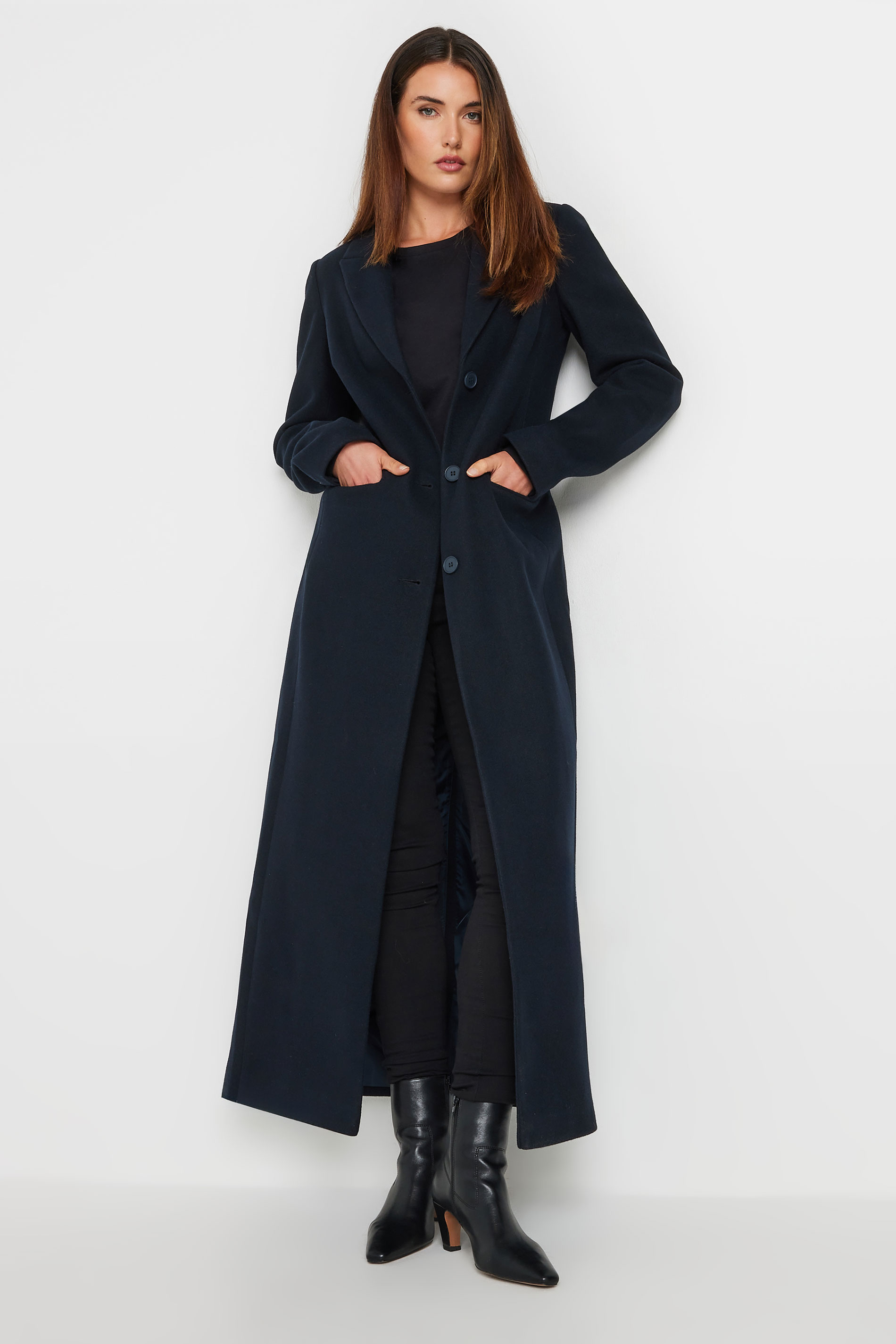 LTS Tall Navy Blue Maxi City Coat | Long Tall Sally 2