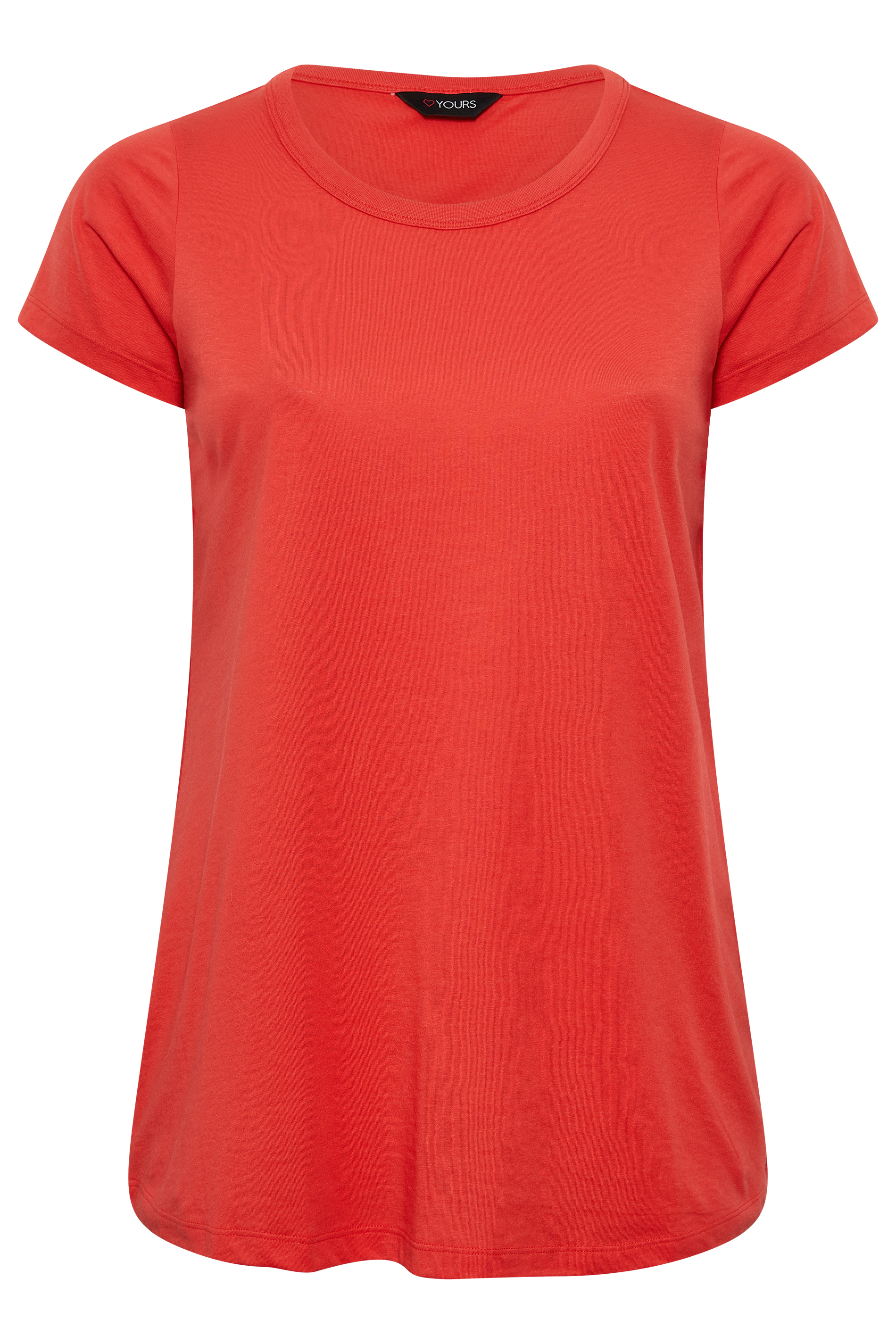 Yours Plus Size Curve Red Basic Short Sleeve T-Shirt - Petite | Yours Clothing 1