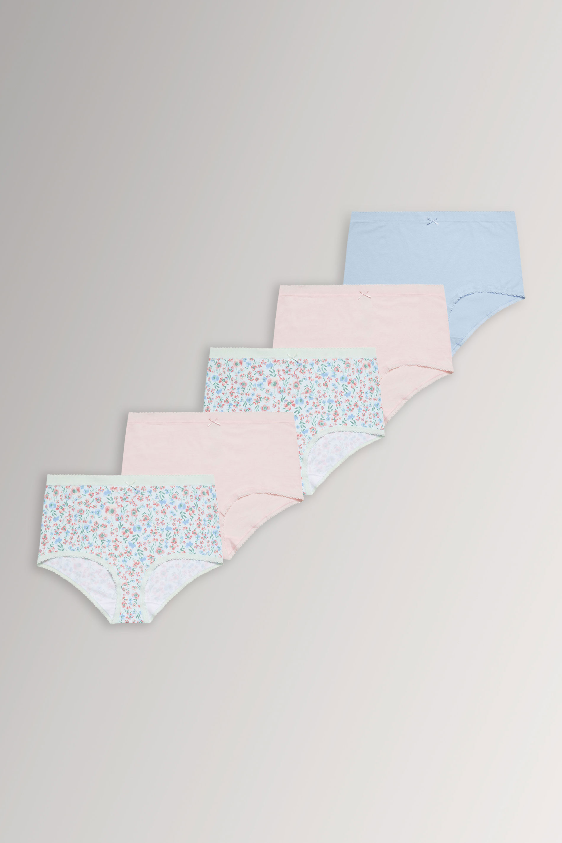 YOURSET 5 PACK Plus Size Pink Floral Print Full Briefs | Yours Clothing 3