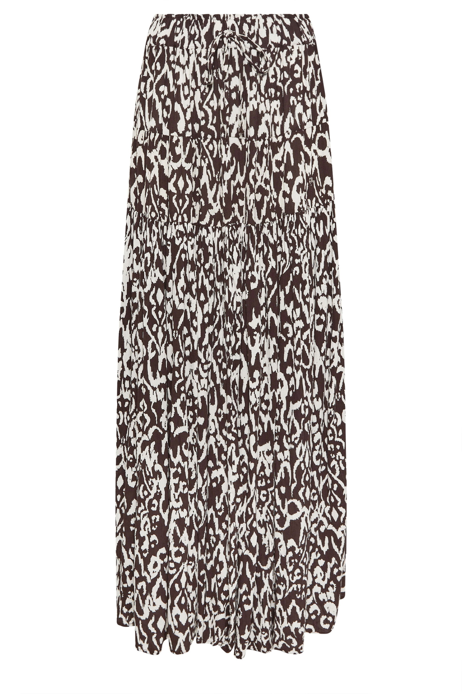 LTS Tall Women's Chocolate Brown Abstract Tiered Maxi Skirt | Long Tall Sally 5