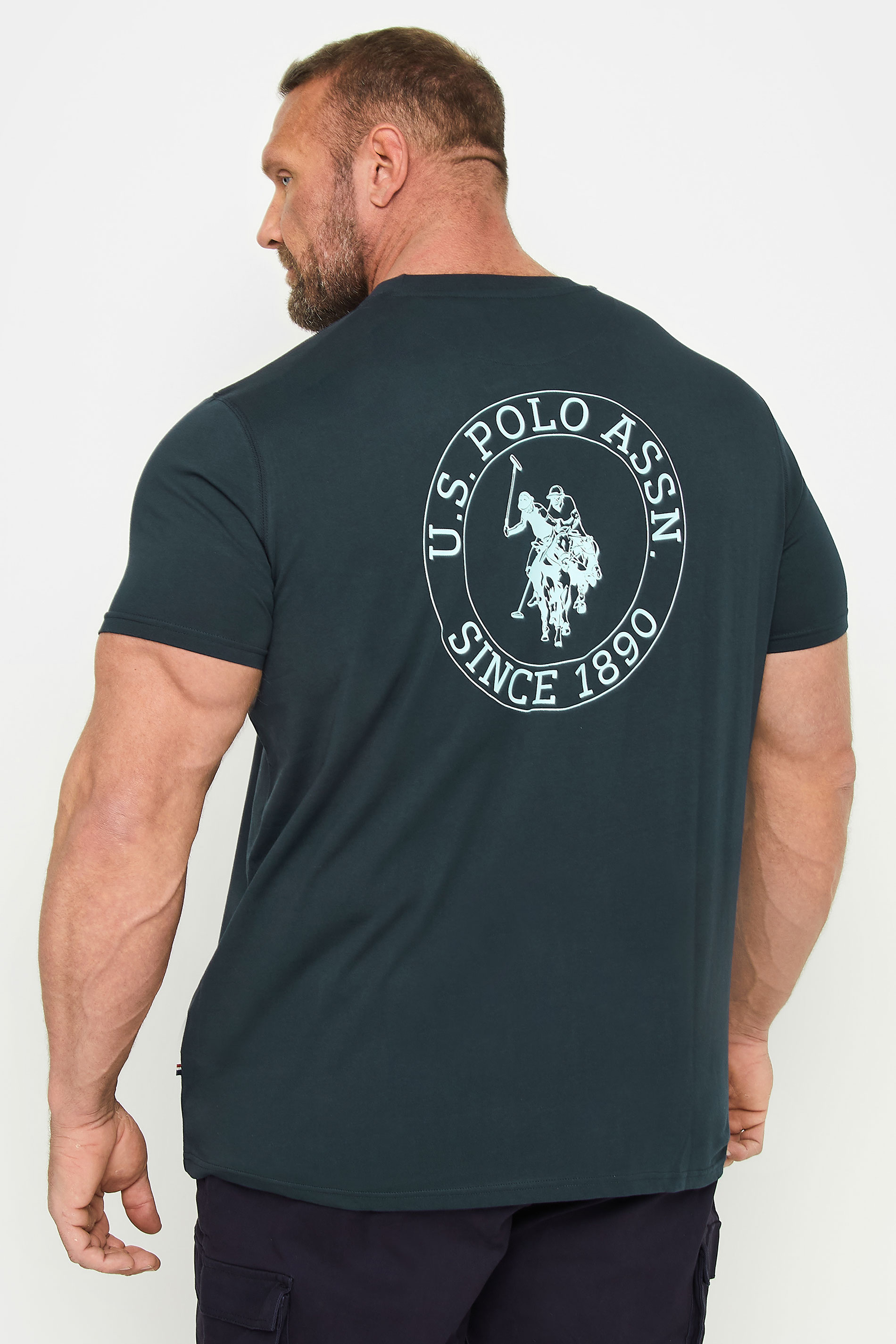 U.S. POLO ASSN. Big & Tall Navy Blue Circle Logo T-Shirt | BadRhino 2