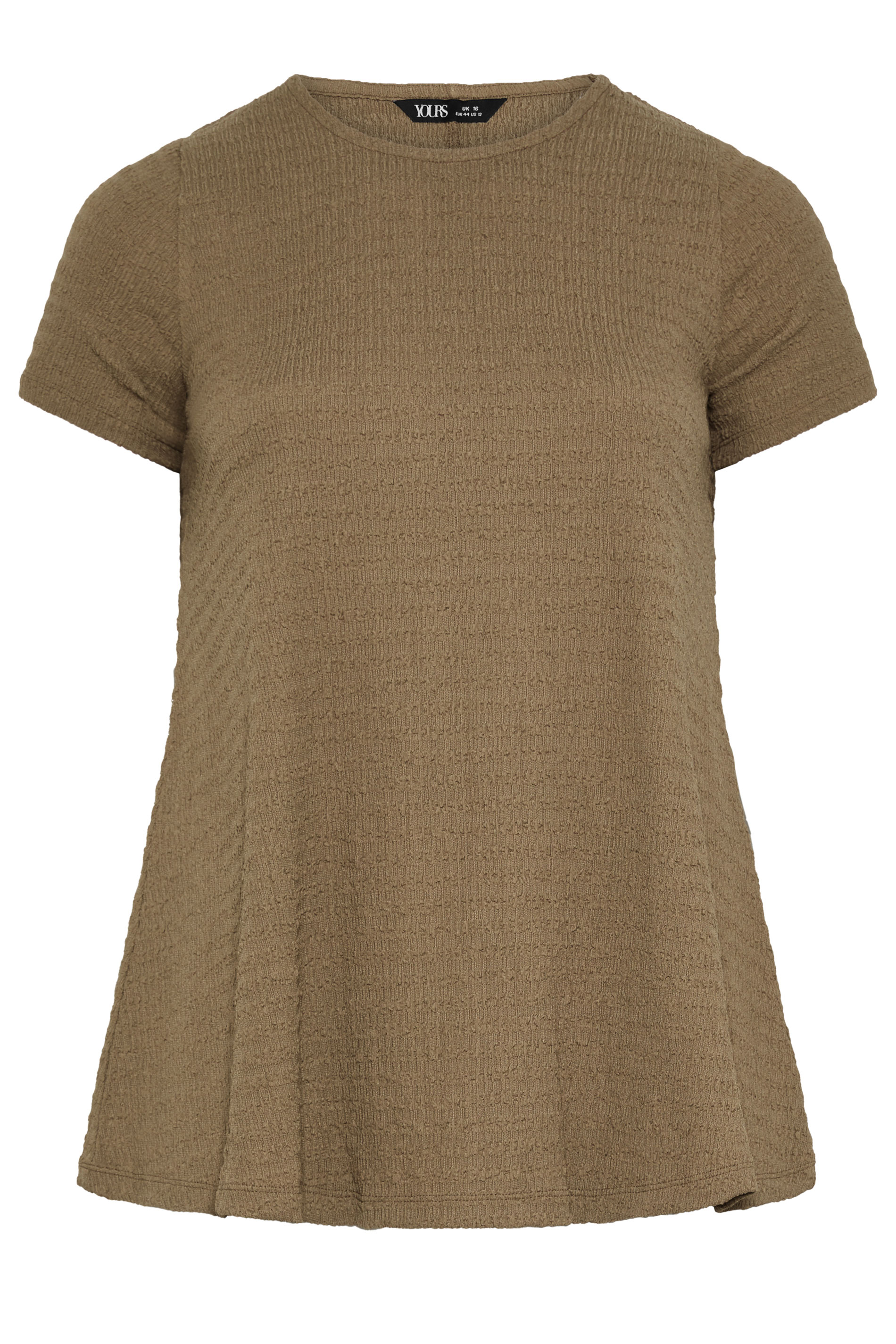 YOURS Plus Size Brown Textured Swing Top | Yours Clothing 5