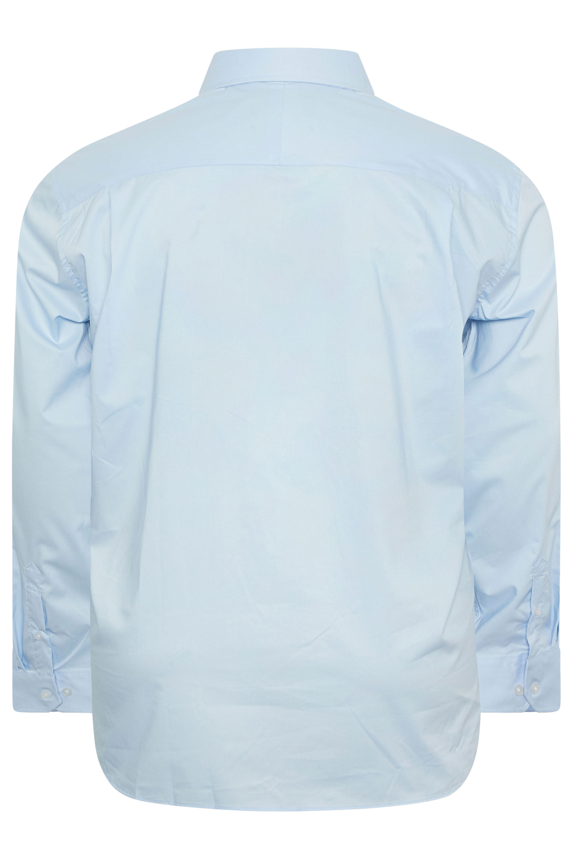 D555 Big & Tall Sky Blue Long Sleeve Non Iron Stretch Shirt | BadRhino 4