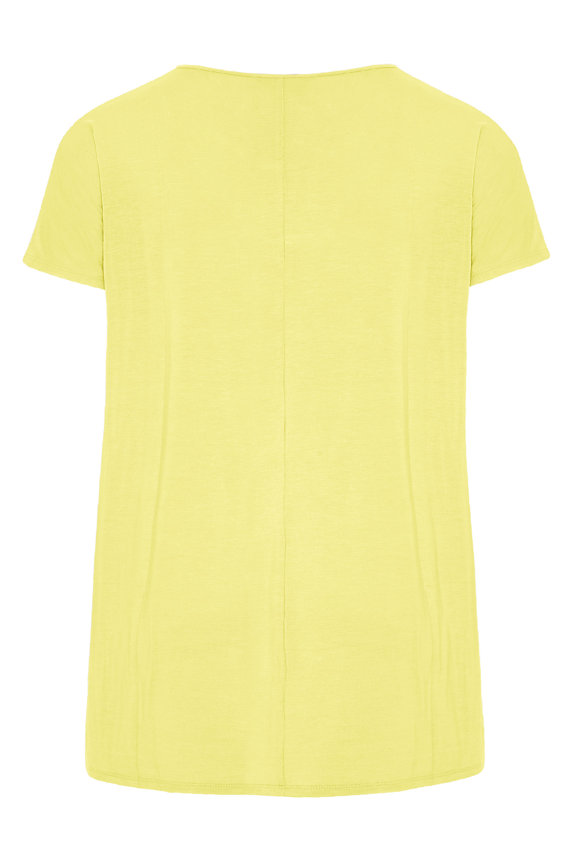 Lemon Yellow Grown on Sleeve T-Shirt | Yours Clothing