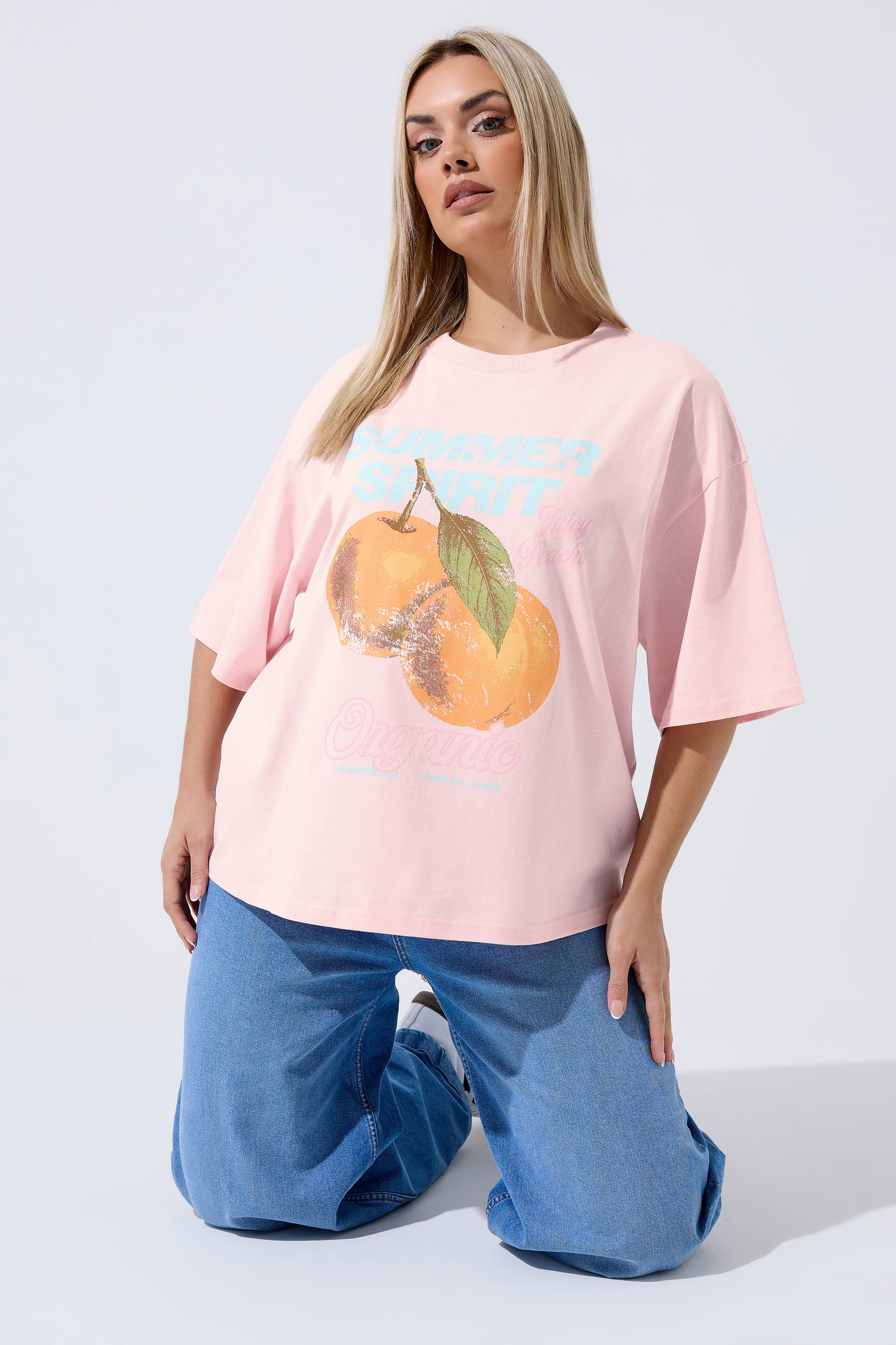 LIMITED COLLECTION Plus Size Pink 'Summer Spirit' Slogan T-Shirt | Yours Clothing 3