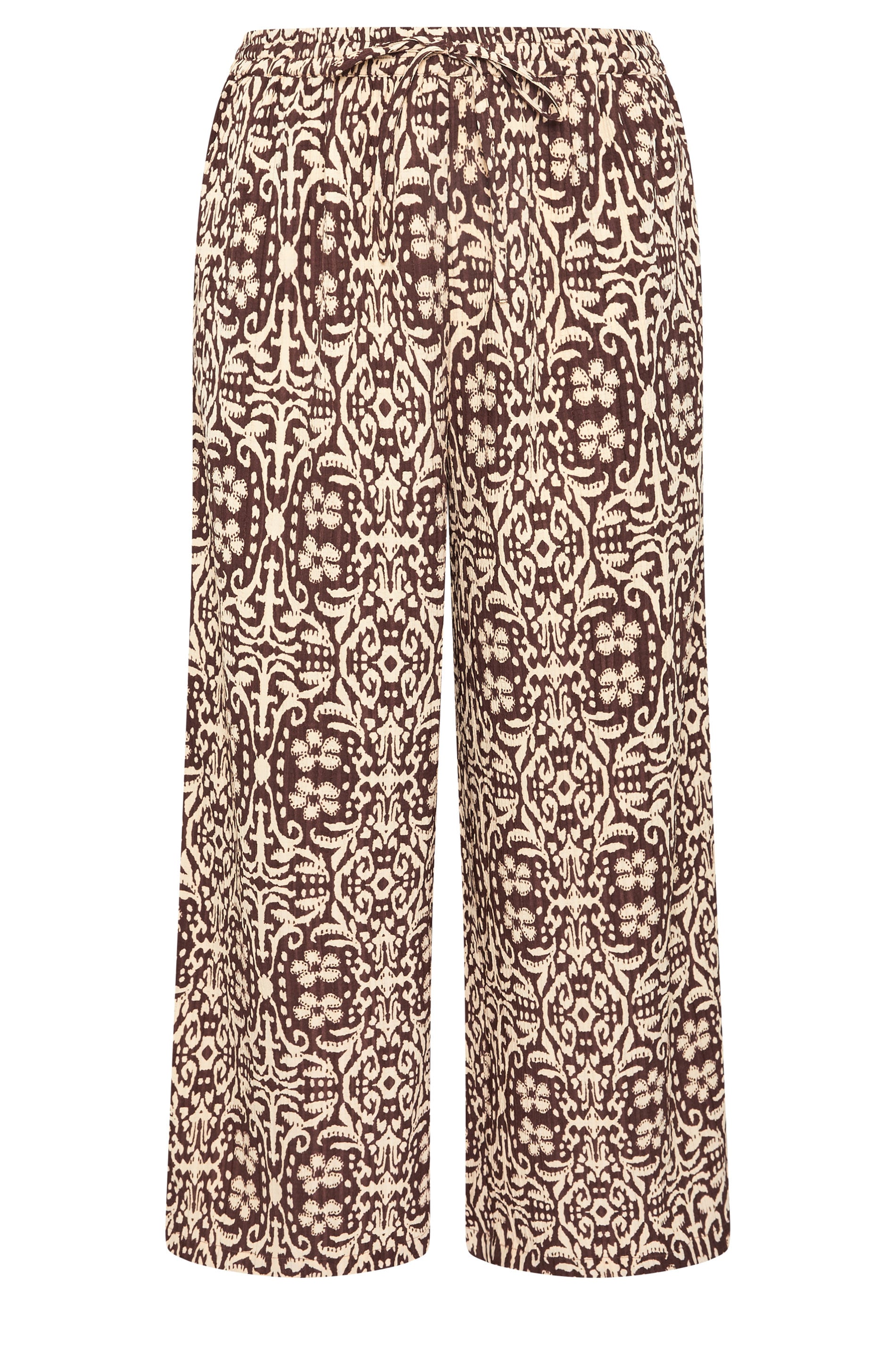 LIMITED COLLECTION Plus Size Brown Abstract Wide Leg Trousers | Yours Clothing 5