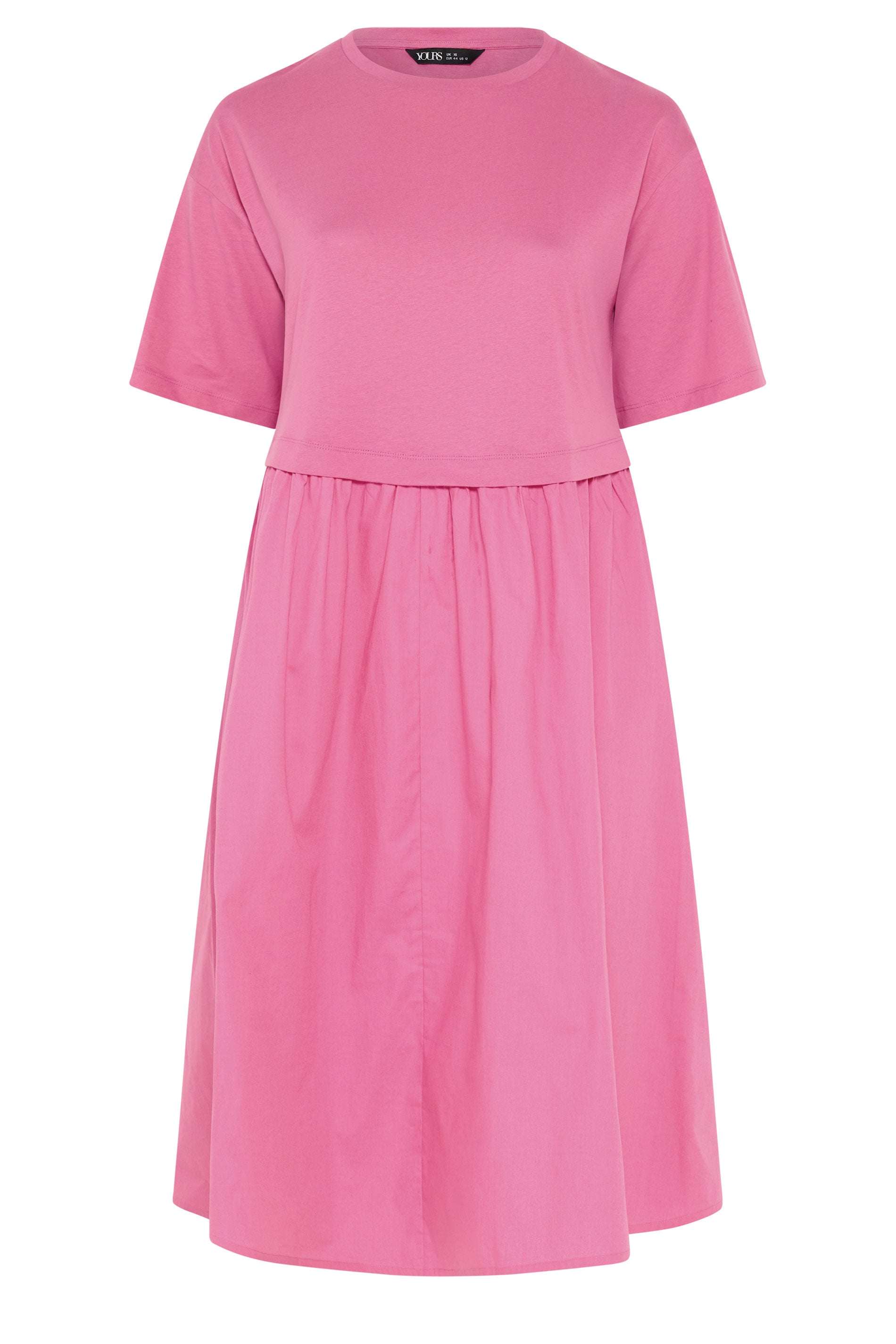 YOURS Plus Size Pink Poplin T-Shirt Midi Dress | Yours Clothing 5